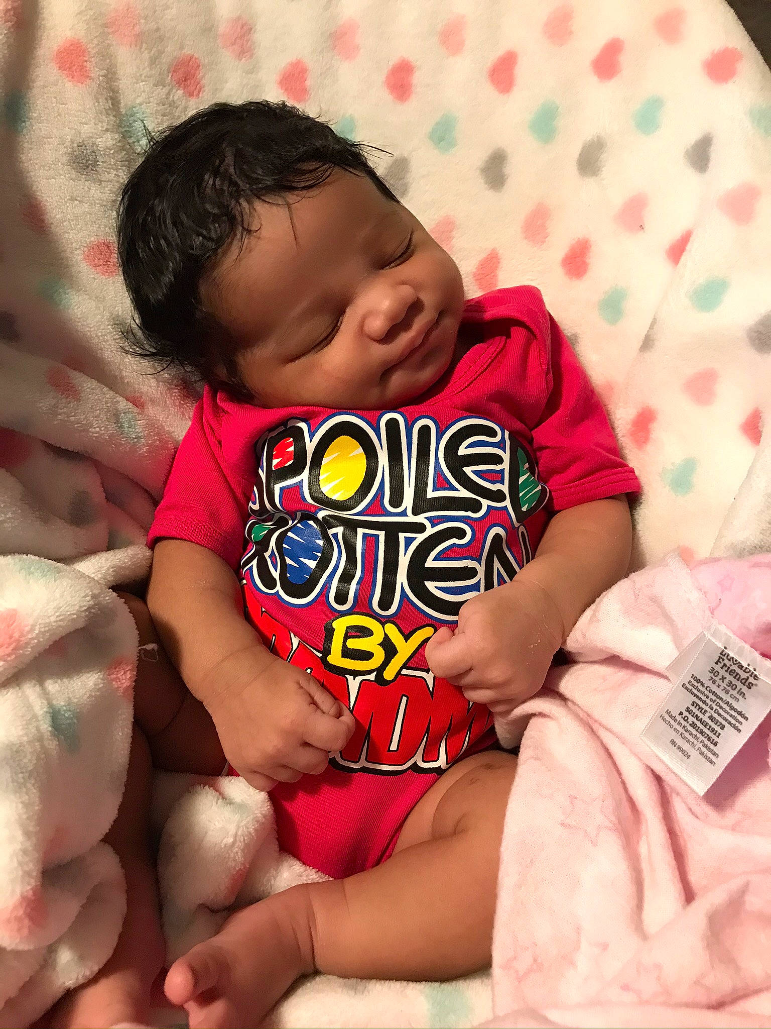 Meilani joined the competition — help win amazing prizes! baby, baby_toddler_clothing, cheek, child, finger, person, pink, play, sitting, toddler