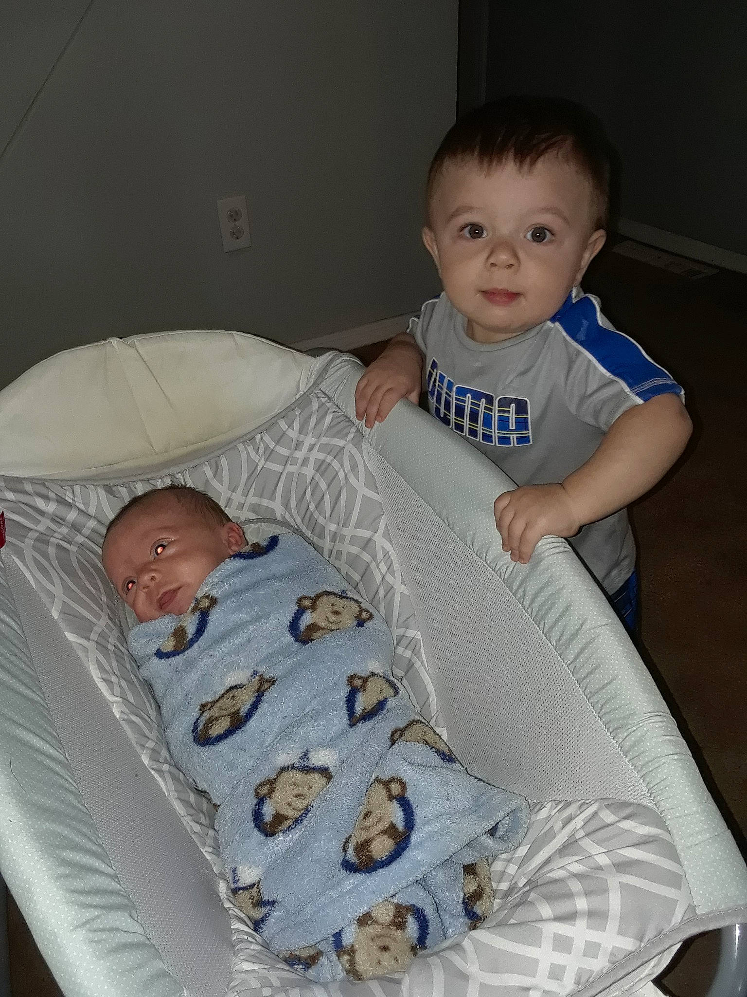 Donte joined the competition — help win amazing prizes! baby_products, bed, bedtime, blue, child, day, eye, fun, girl, infant, infant_bed, iris, material, person, play, product, sitting, skin, smile, textile