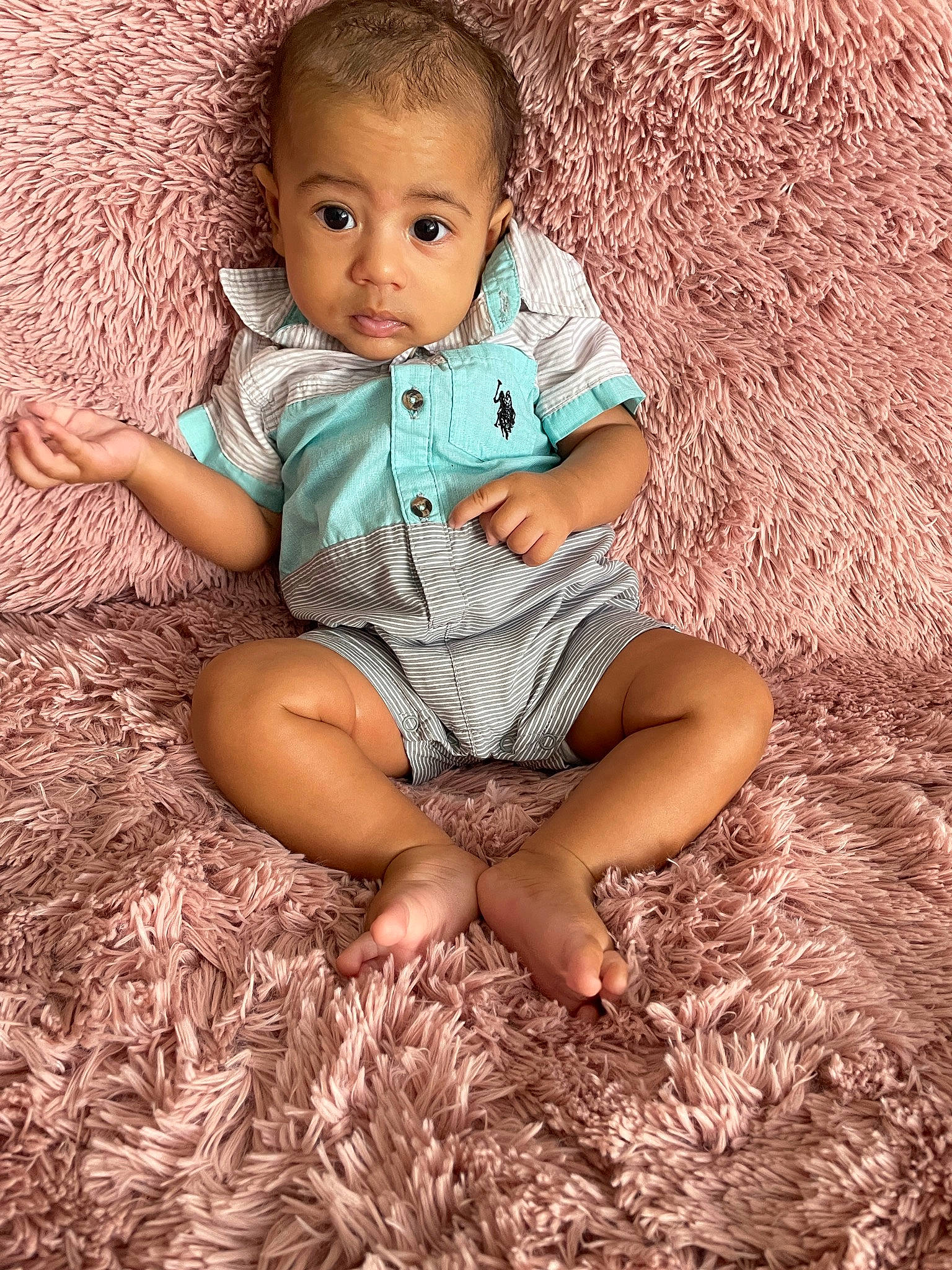 Ethan joined the competition — help win amazing prizes! arm, baby_toddler_clothing, cheek, eye, facial_expression, flash_photography, fun, grass, hairstyle, happy, head, human, iris, leaf, leg, organ, people_in_nature, person, skin, textile