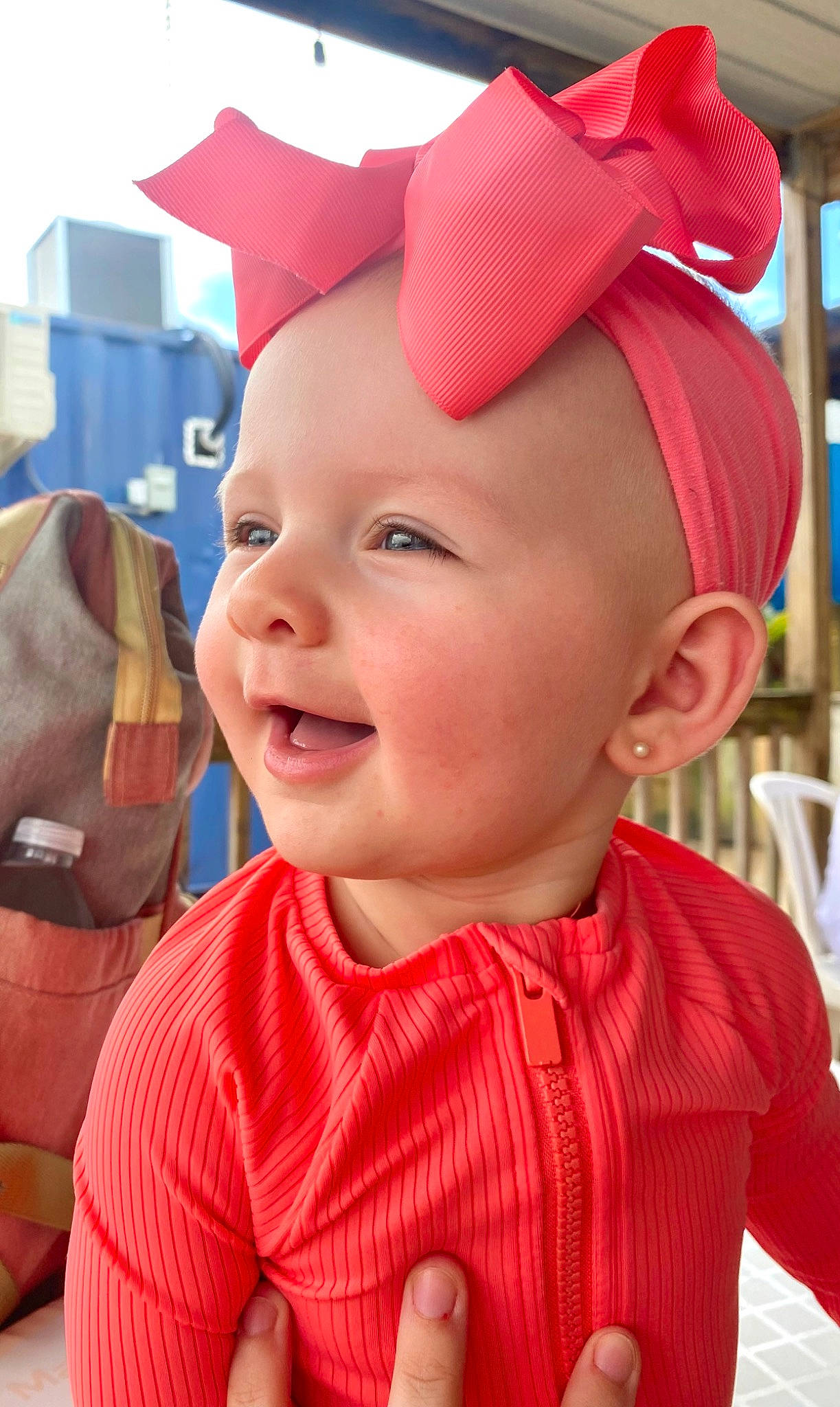 Everli joined the competition — help win amazing prizes! baby, baby_toddler_clothing, cap, child, chin, costume_hat, event, fun, happy, hat, headwear, lip, mouth, orange, person, pink, product, red, skin, smile