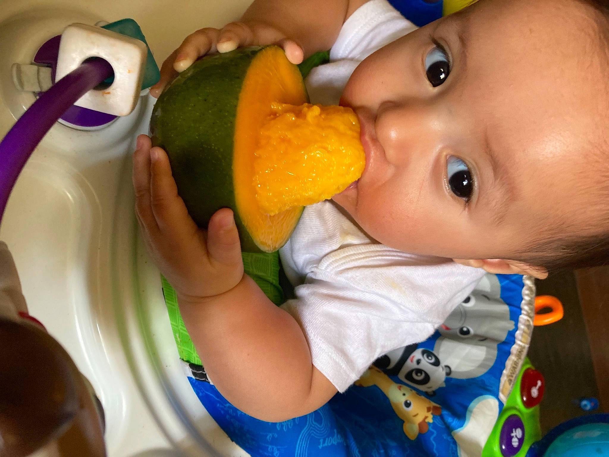 Jaylee is registered to the contest to win money with this photo: baby, baby_toddler_clothing, blue, cheek, child, drinkware, finger, fun, happy, headgear, lip, mouth, nose, organ, person, plastic_bottle, product, skin, toddler, water