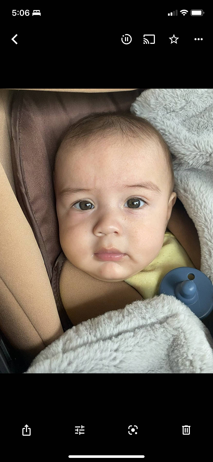 Jiovanni is registered to the contest to win money with this photo: baby, baby_toddler_clothing, car_seat, cheek, child, chin, comfort, eyebrow, eyelash, flash_photography, gesture, happy, iris, linens, mouth, nail, nose, person, skin, thumb