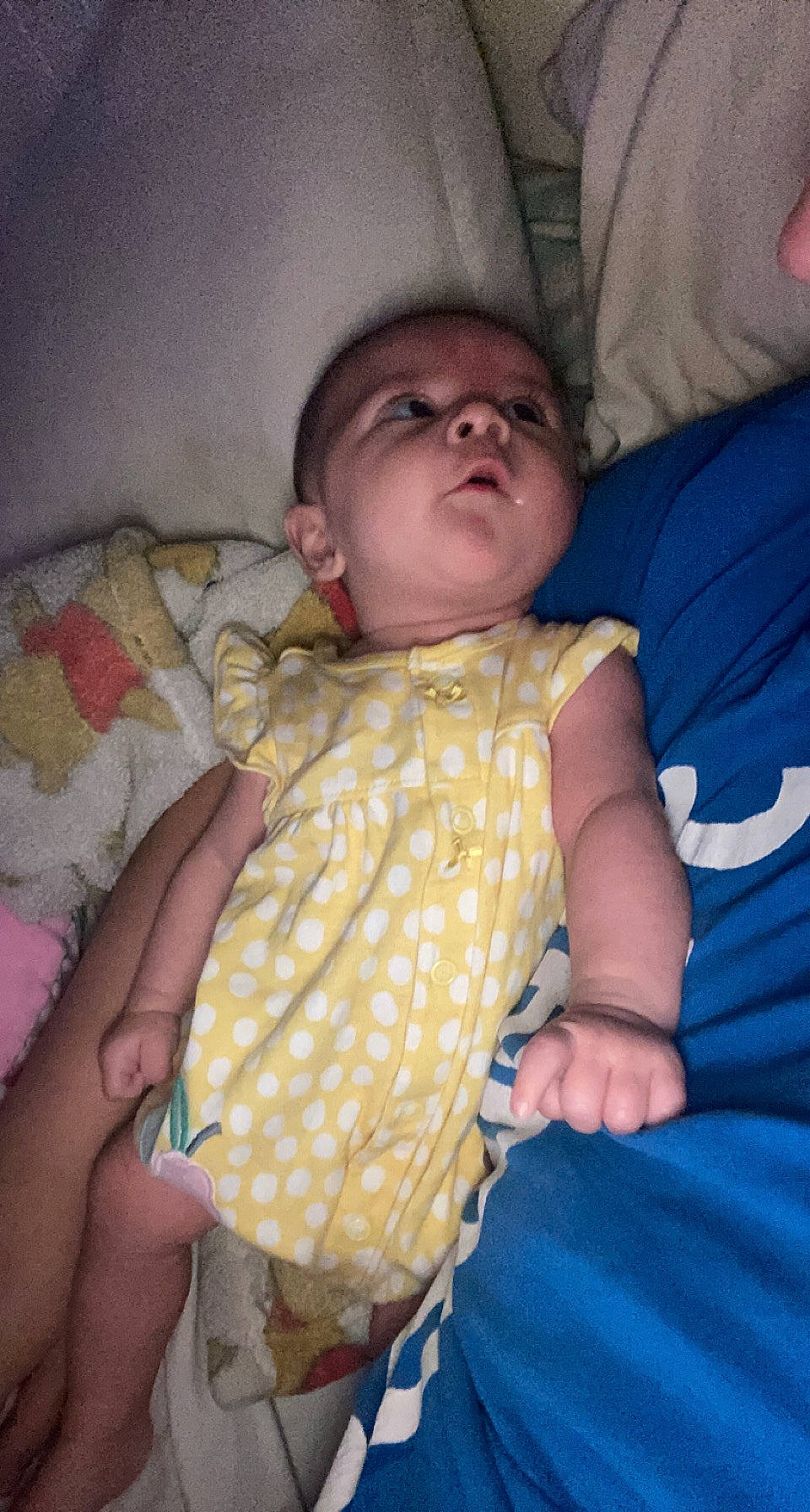 Rainey Rose joined the competition — help win amazing prizes! baby, baby_toddler_clothing, bed, cheek, child, comfort, finger, fun, hand, iris, linens, mouth, muscle, nose, person, product, skin, textile, thumb, toddler