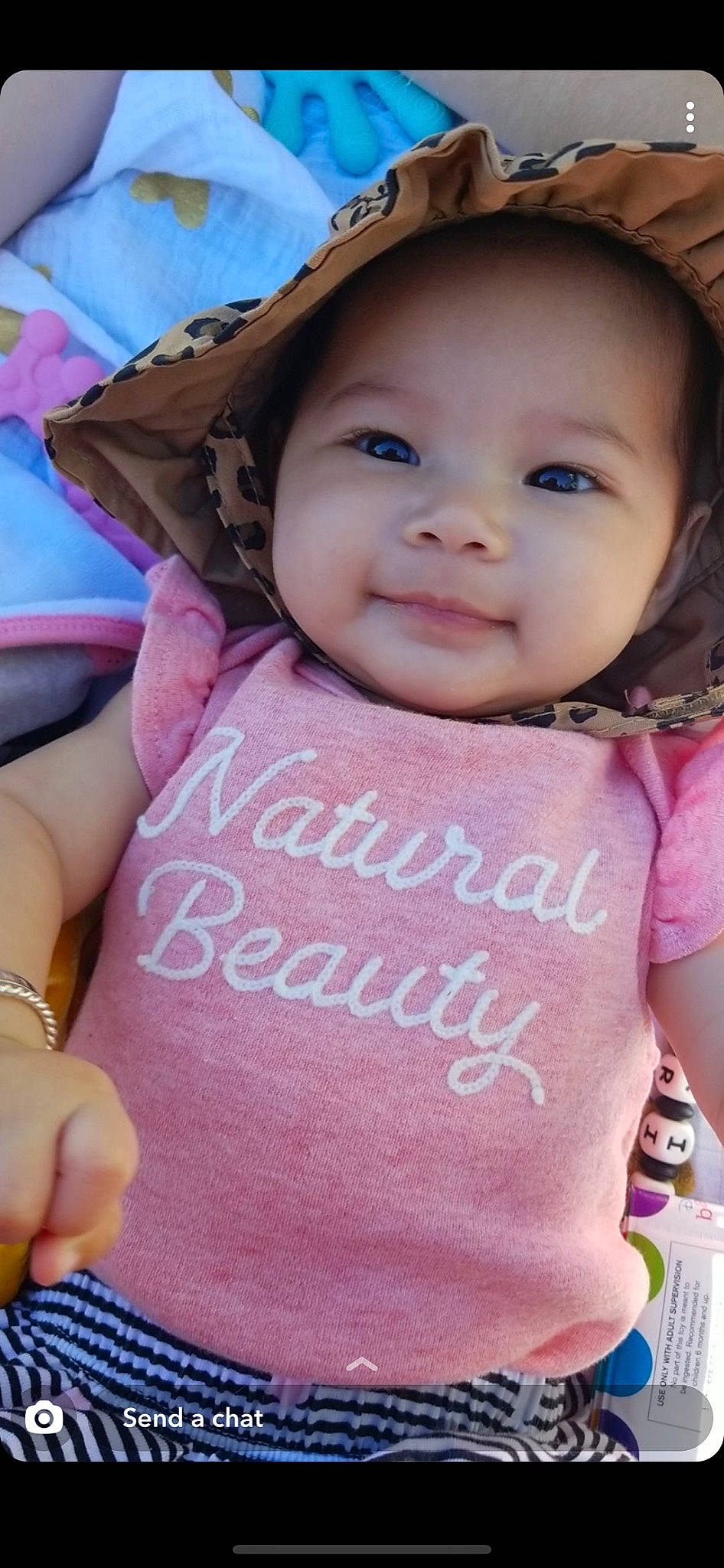 Hendrix joined the competition — help win amazing prizes! baby, baby_products, baby_toddler_clothing, cheek, child, happy, headwear, lip, person, pink, play, product, skin, smile, toddler