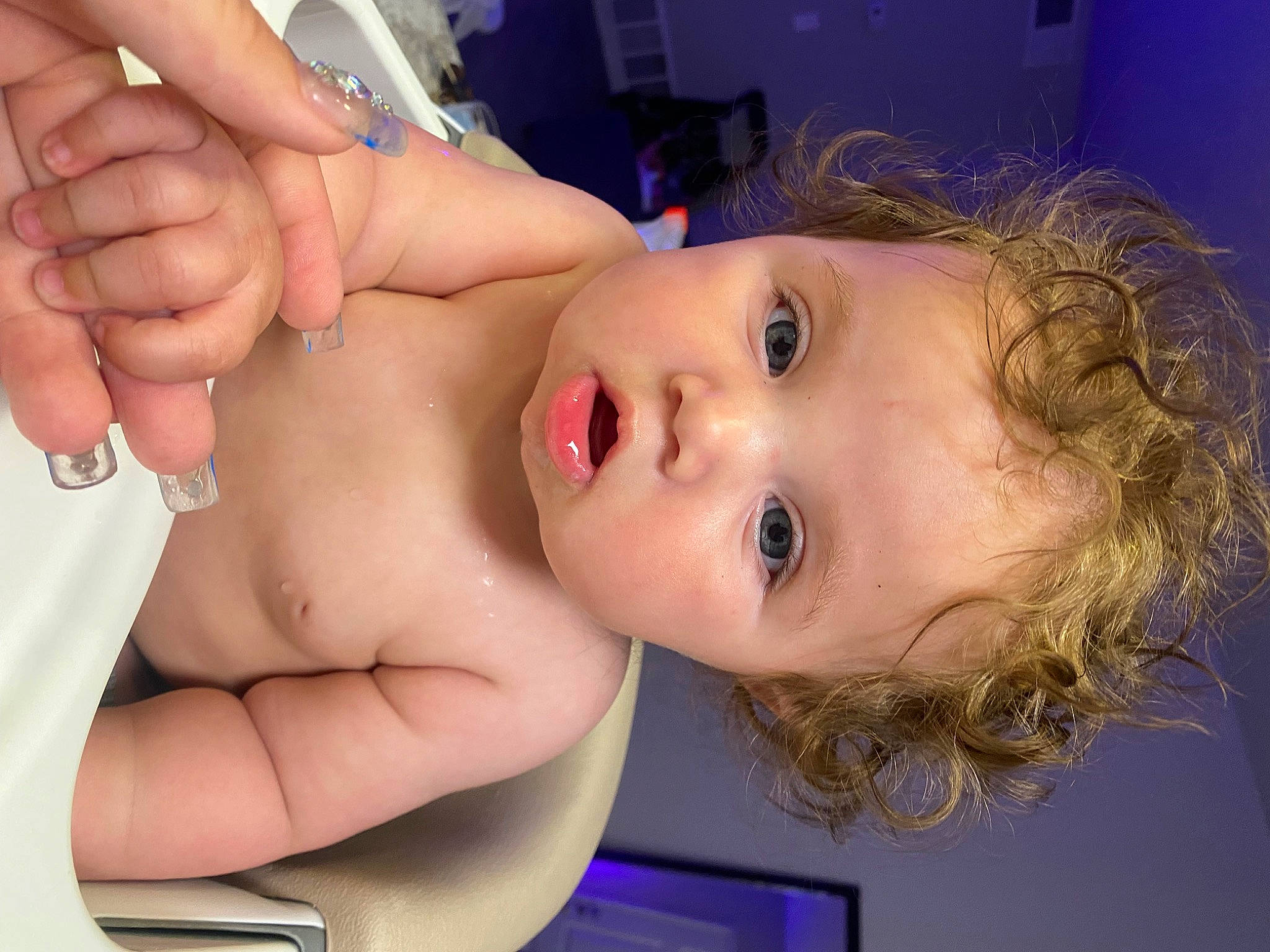 Ariyah is registered to the contest to win money with this photo: baby, cheek, chest, chin, eyebrow, eyelash, facial_expression, finger, gesture, happy, human_body, lip, mouth, muscle, neck, nose, person, skin, smile, stomach