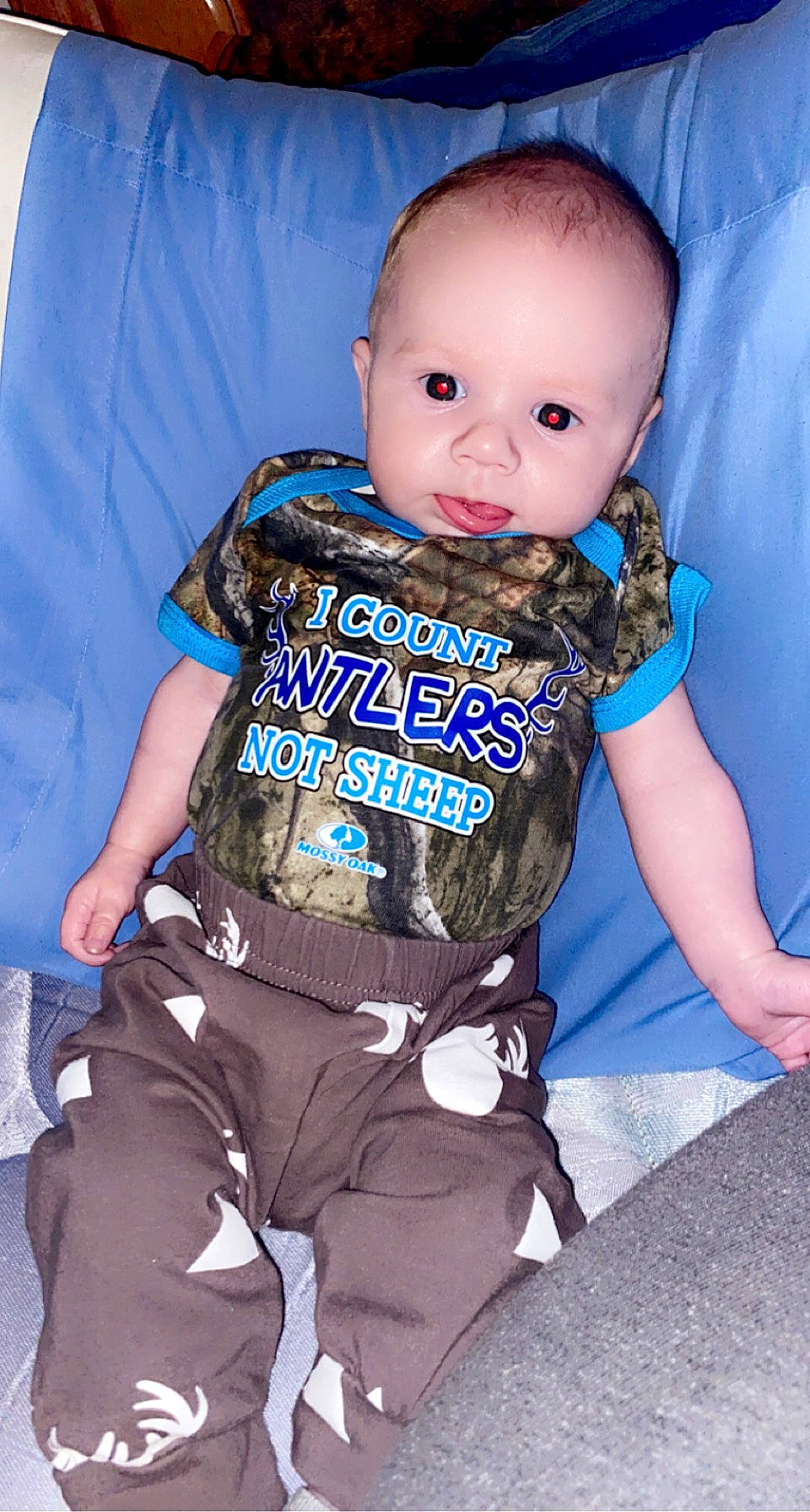 Gunner joined the competition — help win amazing prizes! abdomen, baby, baby_products, baby_toddler_clothing, chest, child, electric_blue, fun, happy, pattern, person, personal_protective_equipment, shoulder, sitting, sleeve, sportswear, t_shirt, toddler, top, waist