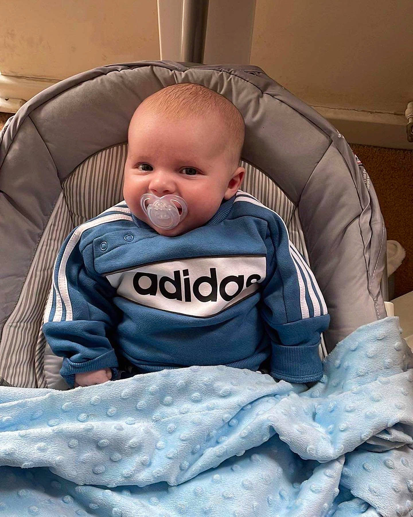 Danny joined the competition — help win amazing prizes! baby, baby_in_car_seat, baby_products, baby_toddler_clothing, car_seat, chair, child, comfort, electric_blue, eye, head, linens, mammal, outerwear, person, room, sitting, sleeve, smile, t_shirt