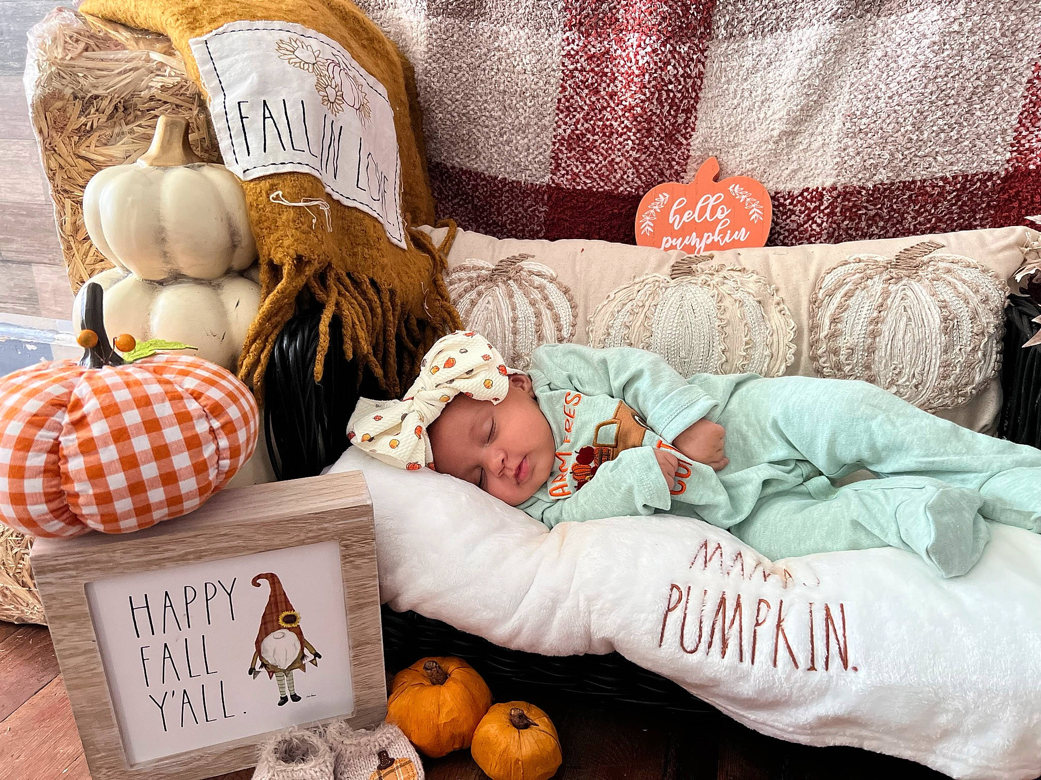 Esmé joined the competition — help win amazing prizes! bed_sheet, bedding, calabaza, child, comfort, couch, cucurbita, event, headwear, linens, living_room, local_food, natural_foods, orange, person, pillow, product, pumpkin, room, textile