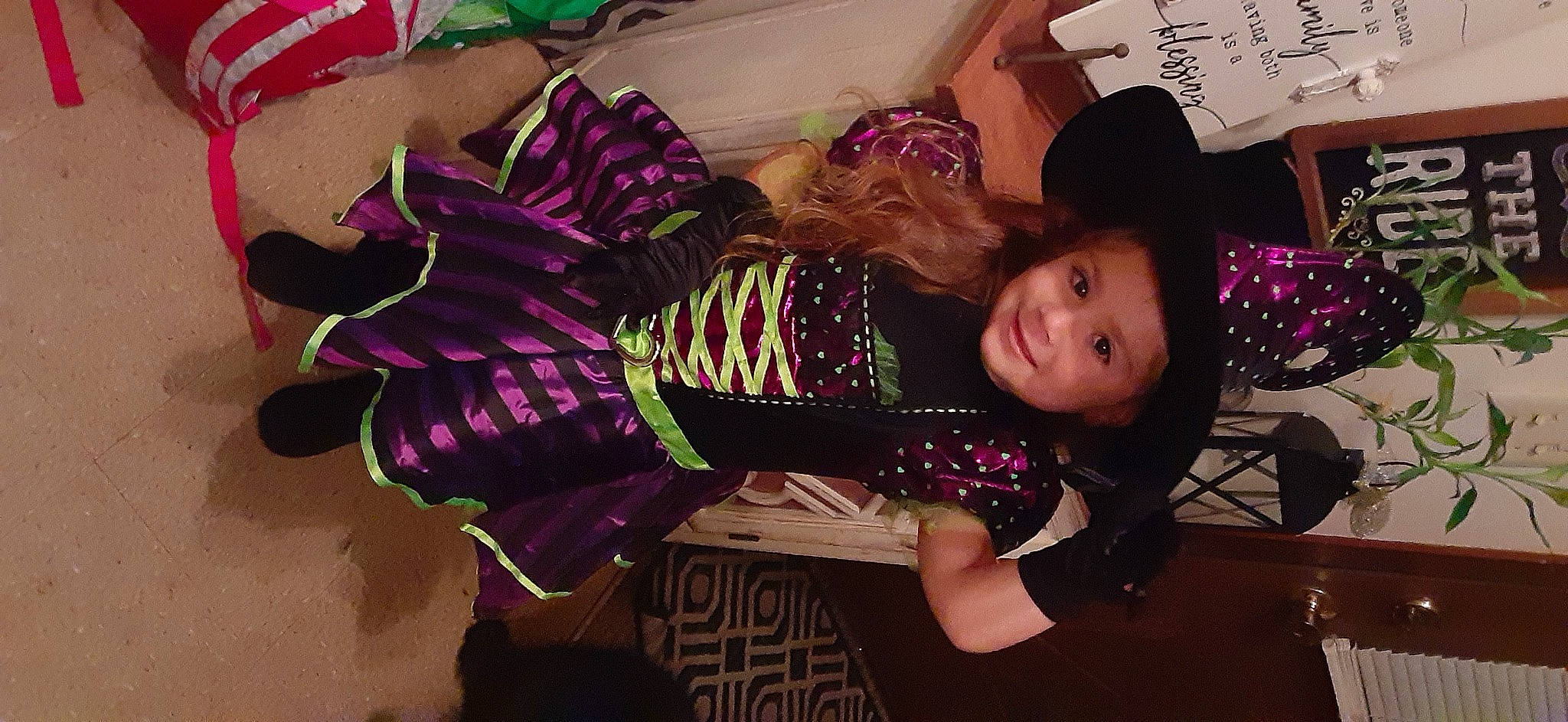 Adriann joined the competition — help win amazing prizes! baby_toddler_clothing, child, event, fashion_accessory, fun, hairstyle, happy, headwear, joy, magenta, party, pattern, person, pink, purple, room, smile, textile, toddler, violet