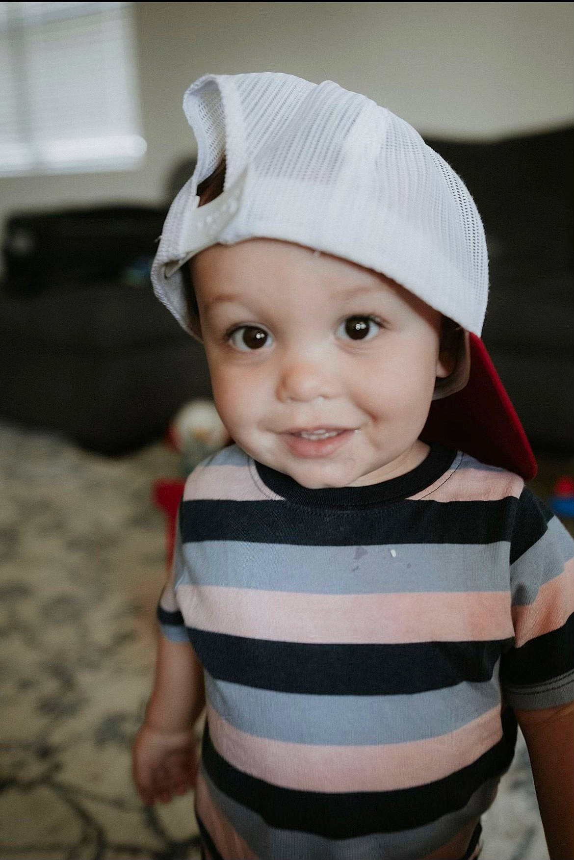 Gideon joined the competition — help win amazing prizes! baby, baby_toddler_clothing, cap, cheek, child, costume_hat, eye, face, fashion_accessory, flash_photography, fun, happy, hat, headwear, outerwear, pattern, person, portrait_photography, skin, sleeve