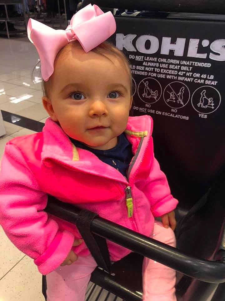 Kenlee joined the competition — help win amazing prizes! baby, baby_carriage, baby_products, child, costume, ear, happy, head, lip, magenta, person, pink, product, skin, smile, toddler