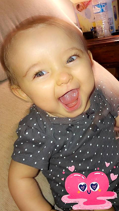 Kenlee is registered to the contest to win money with this photo: baby, baby_making_funny_faces, cheek, child, chin, eye, face, facial_expression, forehead, head, iris, lip, mouth, nose, person, skin, smile, toddler, tongue