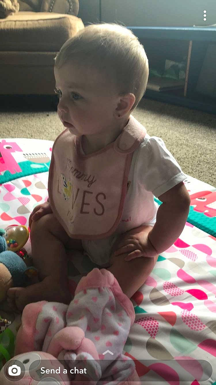 Ezmae is registered to the contest to win money with this photo: baby, cheek, child, finger, fun, hand, person, pink, play, sitting, skin, summer, toddler, tummy_time, vacation