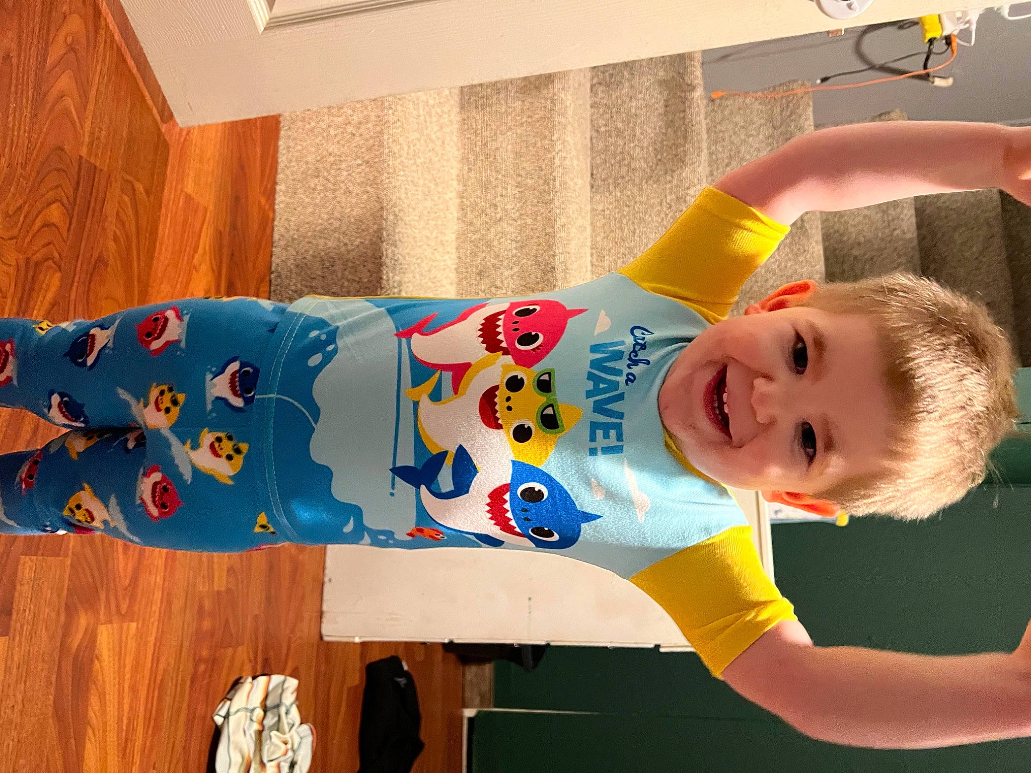 Kamden is registered to the contest to win money with this photo: baby, baby_laughing, baby_products, baby_toddler_clothing, baby_toys, child, flooring, fun, happy, joy, pajamas, person, play, room, smile, t_shirt, toddler, toy