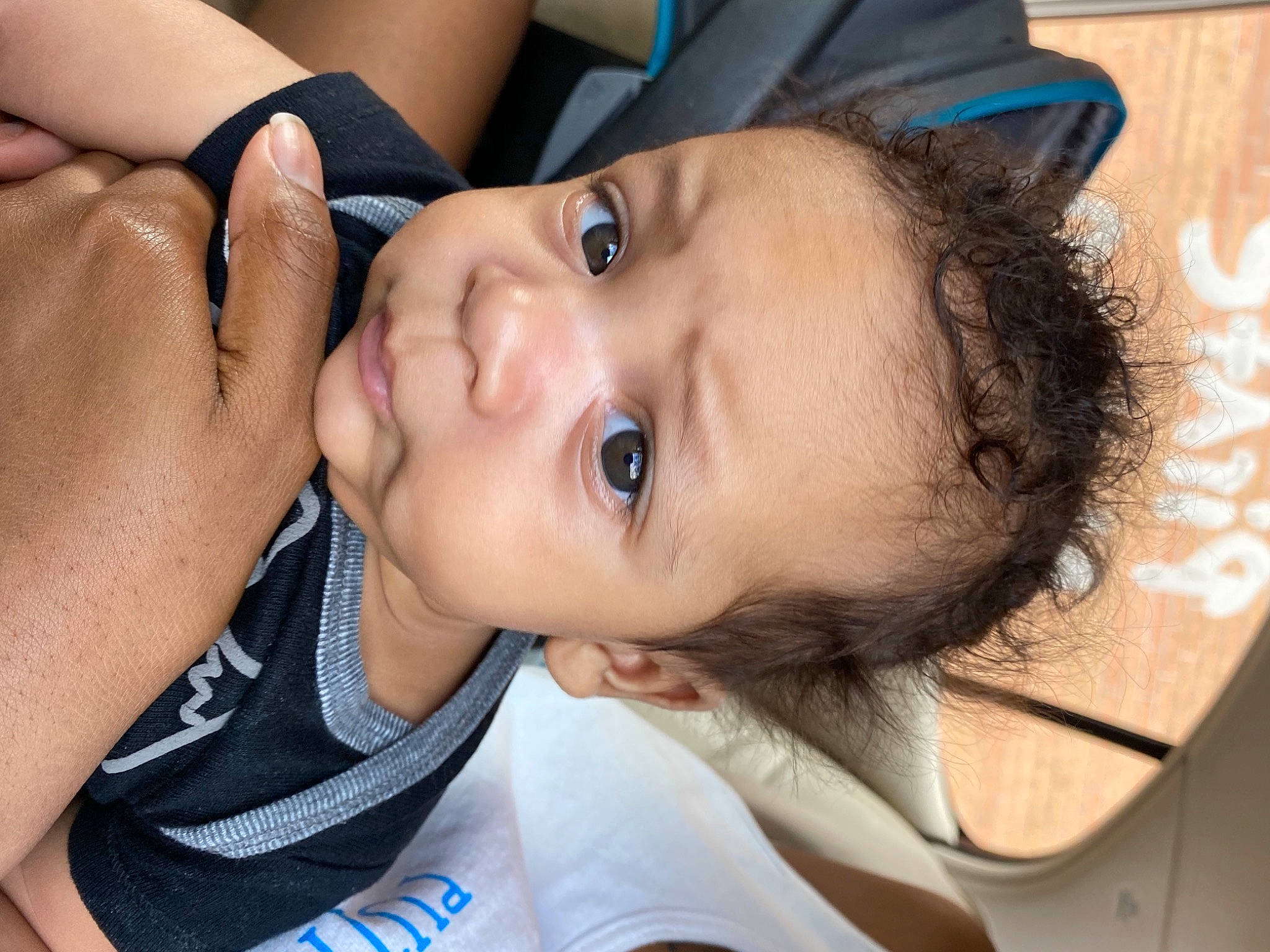 Samar is registered to the contest to win money with this photo: baby, baby_products, baby_toddler_clothing, cheek, child, eye, eyebrow, eyelash, finger, iris, lip, nail, neck, organ, person, skin, throat, thumb, toddler, wrist