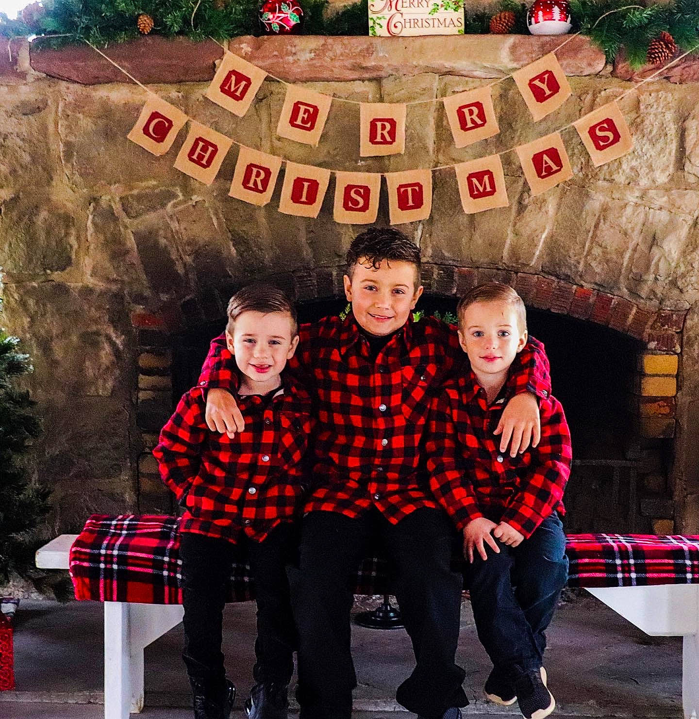 Kacen joined the competition — help win amazing prizes! christmas_decoration, cool, facial_expression, friendship, fun, green, happy, human, joy, leisure, people, person, photograph, plaid, red, sleeve, smile, social_group, standing, tartan