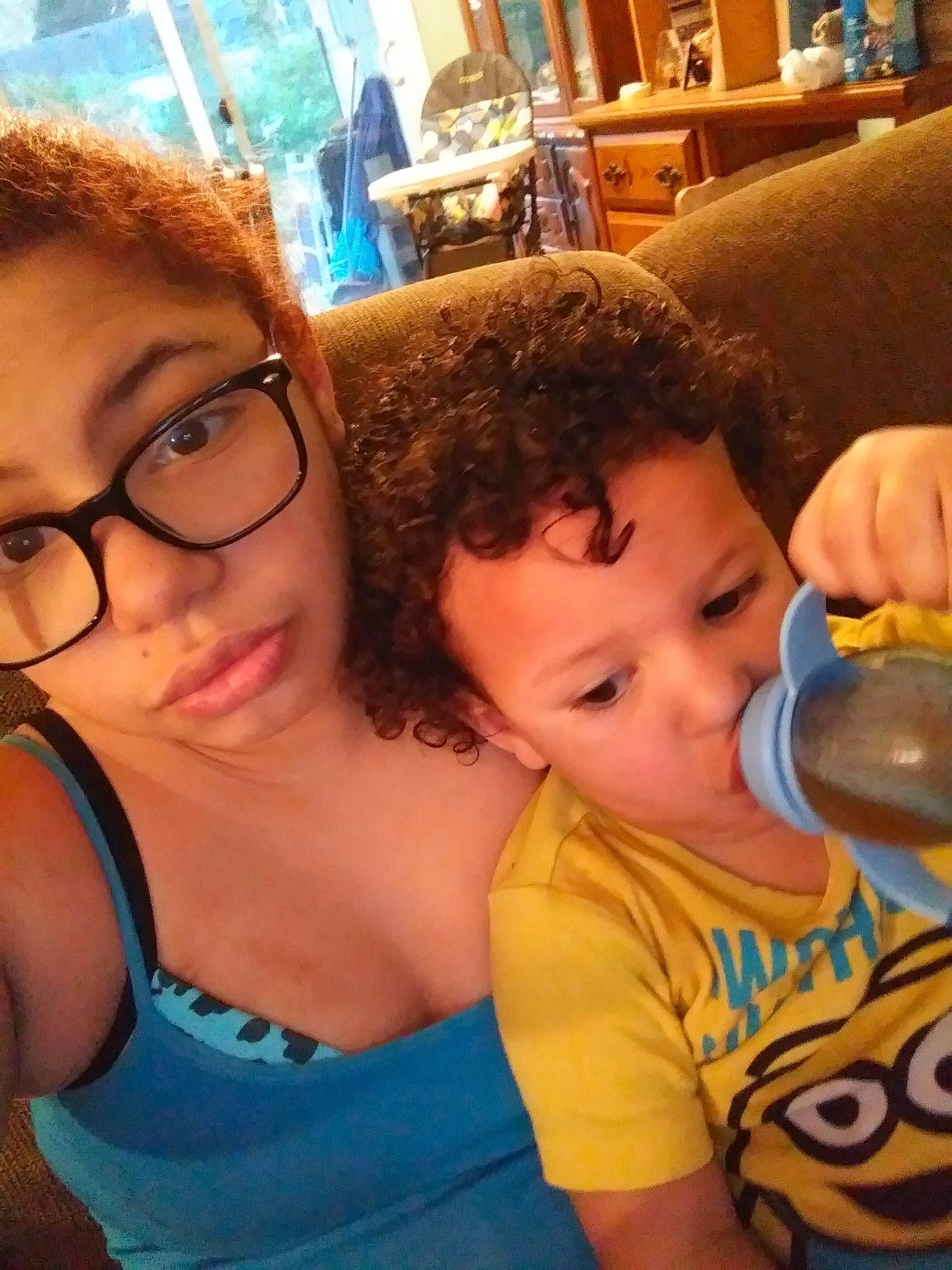 Lamont joined the competition — help win amazing prizes! child, drinkware, ear, eyewear, face, fun, glasses, nose, person, photography, selfie, toddler