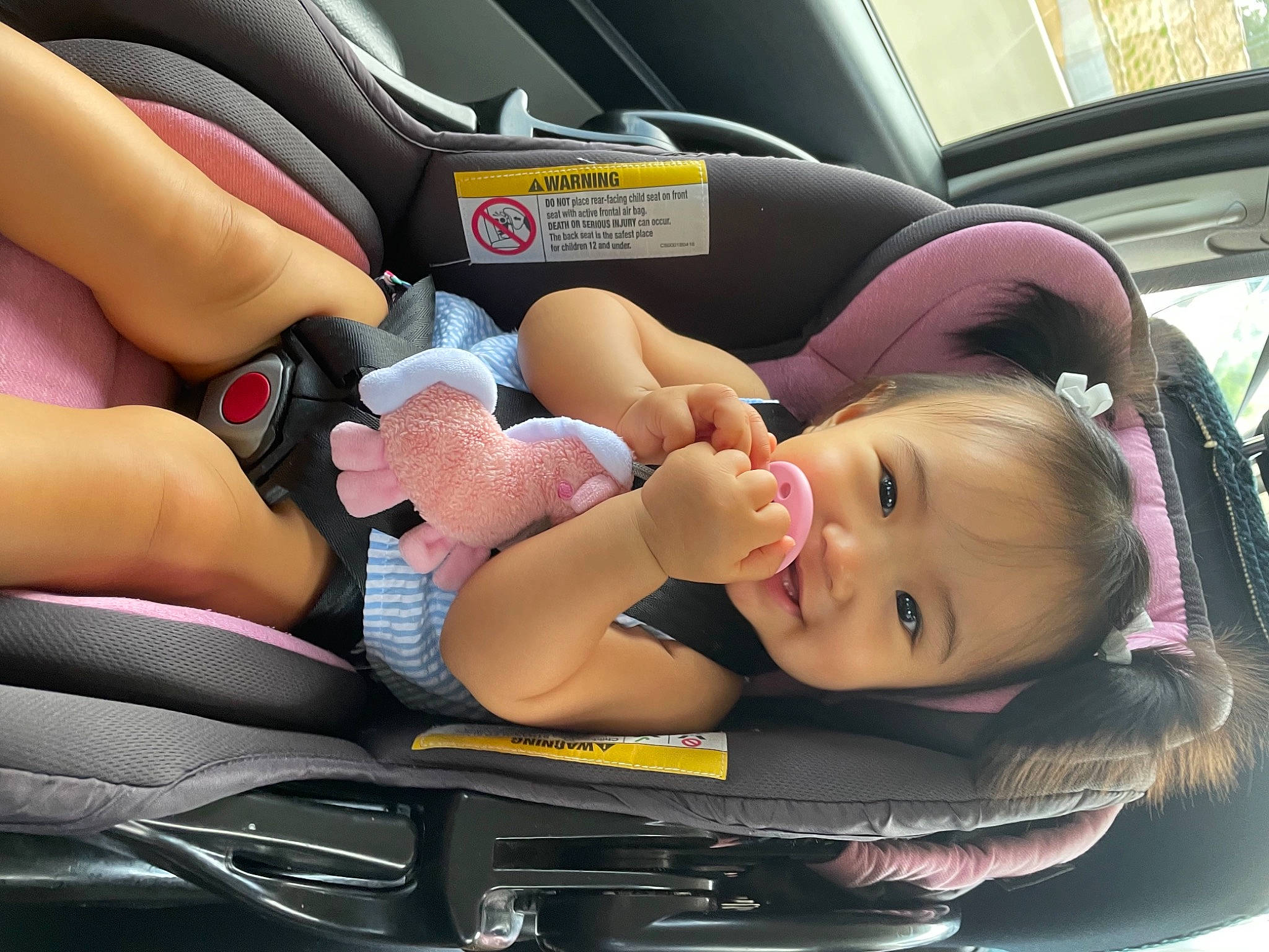 Amarah is registered to the contest to win money with this photo: auto_part, automotive_design, automotive_exterior, baby, baby_carriage, baby_in_car_seat, car, car_seat, comfort, finger, leg, motor_vehicle, person, seat_belt, service, thigh, tire, toddler, vehicle, vehicle_door