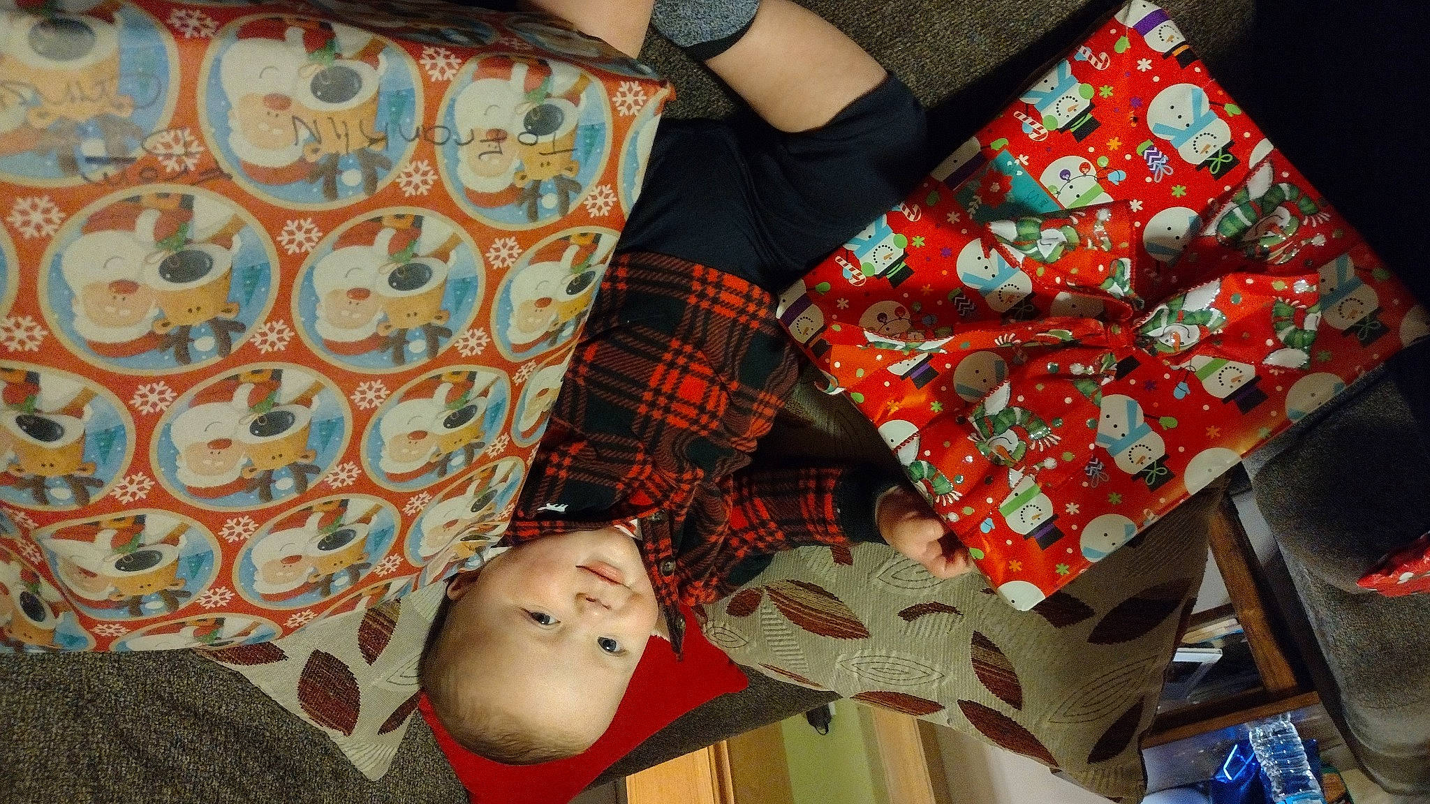 Franklin joined the competition — help win amazing prizes! baby, baby_toddler_clothing, bag, carmine, child, comfort, fashion_accessory, linens, orange, pattern, peach, person, plaid, product, room, sleeve, tartan, textile, toddler, visual_arts