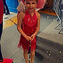 Ennélya participe au concours pour gagner de l'argent avec cette photo : child, girl, red_dress, pink_hat, baton, face_paint, indoor, carpet, people, smiling, performance, costume, footwear, sparkles, event, spectators, fence, wooden_floor, glitter, fun