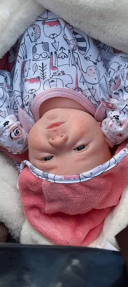 Haley joined the competition — help win amazing prizes! baby, baby_products, baby_toddler_clothing, cheek, child, comfort, eyebrow, eyelash, fashion_accessory, happy, headgear, headwear, linens, mouth, neck, nose, pattern, peach, person, pink