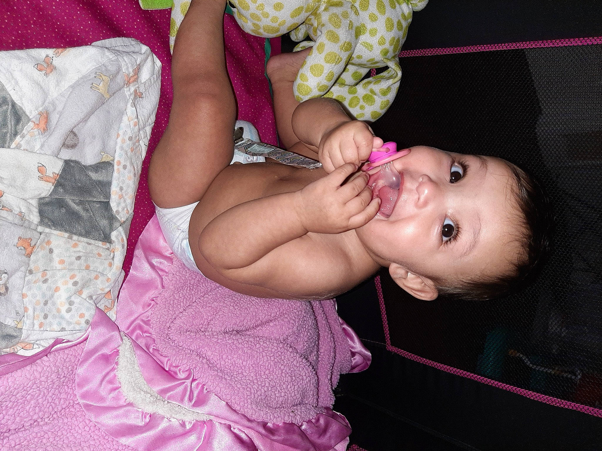 Cassandra is registered to the contest to win money with this photo: baby, cheek, child, neck, person, pink, smile, toddler