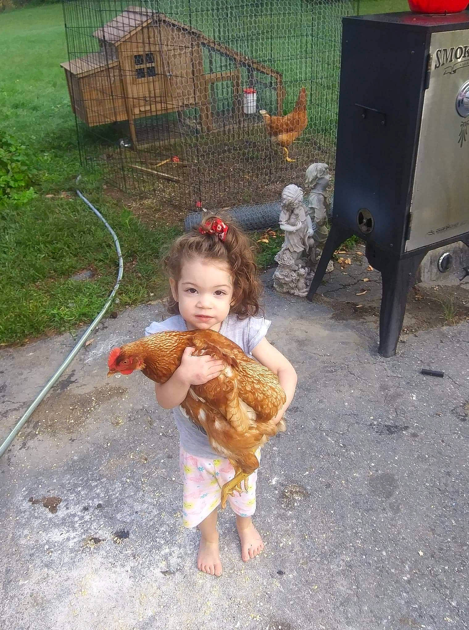 Madelyn joined the competition — help win amazing prizes! asphalt, chair, child, cooking, cuisine, fawn, fun, fur, gas, grass, lawn_ornament, person, road_surface, sitting, soil, tail, thumb, toddler, toy, waste_container