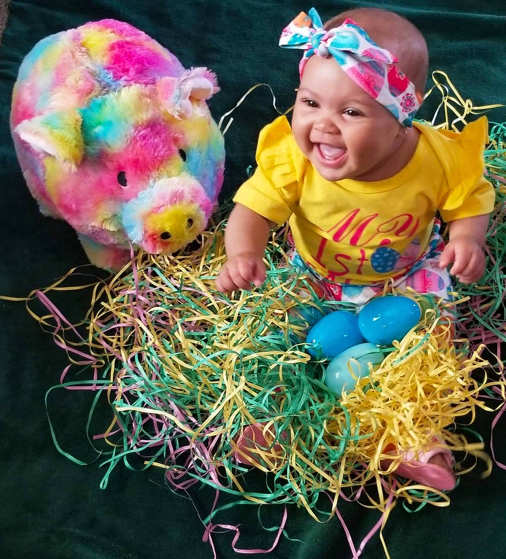 Catori joined the competition — help win amazing prizes! baby, baby_toddler_clothing, child, easter, event, fun, grass, happy, hat, hay, headwear, holiday, party_supply, people_in_nature, person, sitting, smile, stuffed_toy, toddler, toy