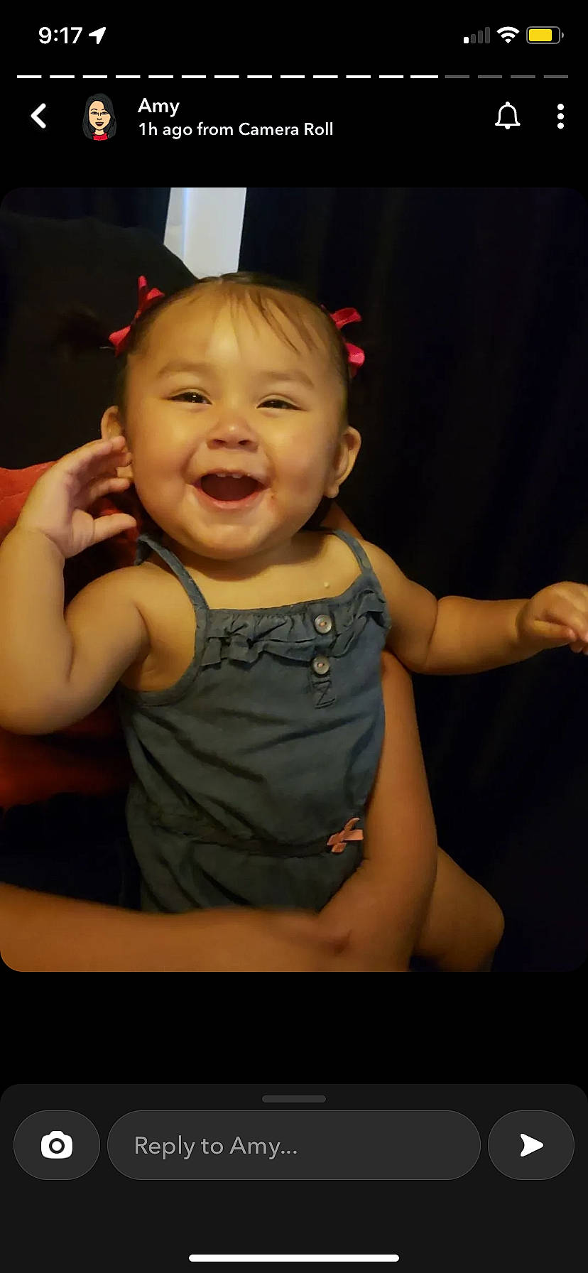 Klarissa is registered to the contest to win money with this photo: baby, baby_toddler_clothing, cheek, child, chin, dress, finger, flash_photography, fun, gesture, happy, iris, joy, lip, nose, person, skin, sleeve, smile, thumb