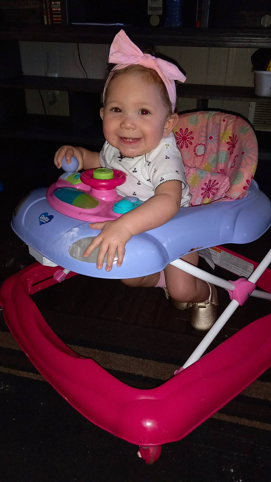 A'Naya joined the competition — help win amazing prizes! baby, baby_products, baby_toddler_clothing, baseball_cap, cap, chair, child, comfort, fun, happy, joy, lap, magenta, person, pink, product, shorts, sitting, smile, sock