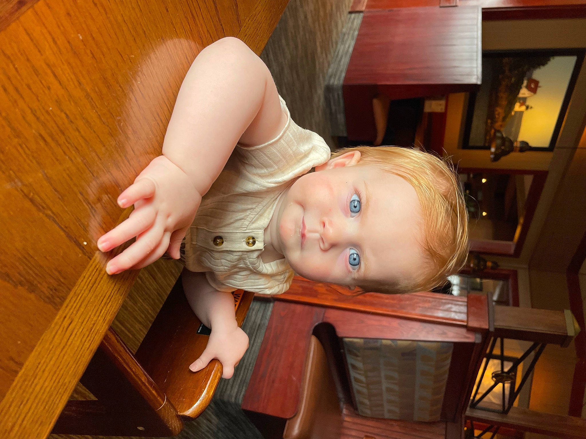 Bellamy joined the competition — help win amazing prizes! baby, baby_toddler_clothing, chair, cheek, comfort, ear, eye, flooring, fun, happy, hardwood, person, room, sitting, skin, smile, thumb, toddler, varnish, wood