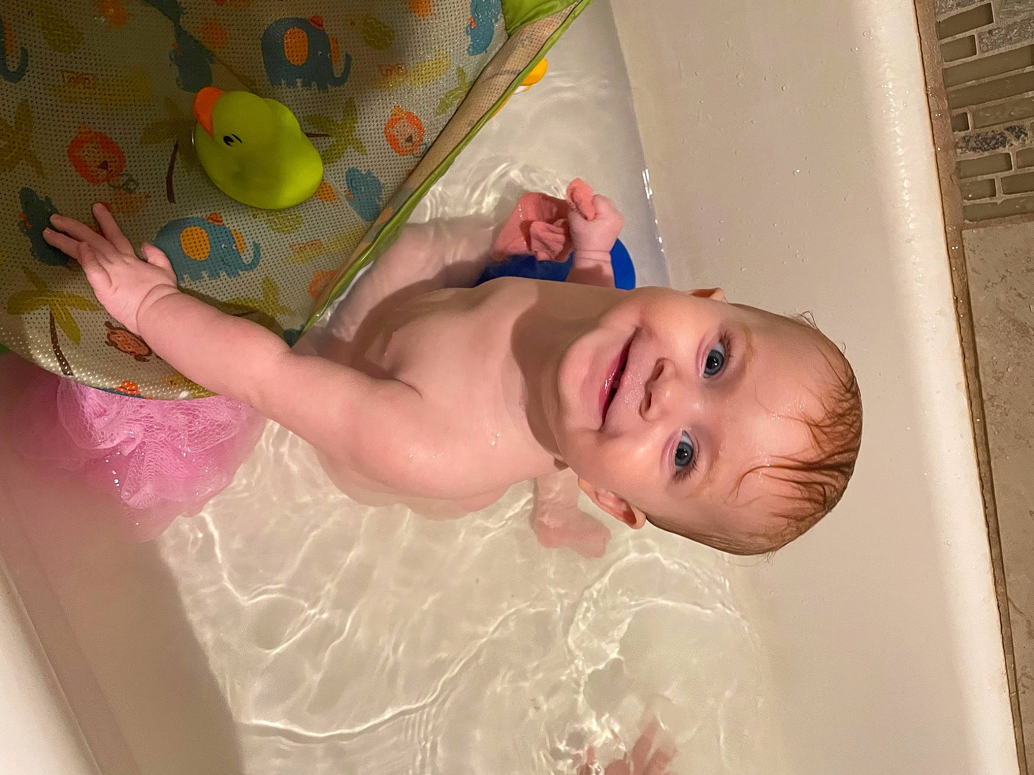 Bellamy joined the competition — help win amazing prizes! arm, baby, baby_bathing, bathing, cheek, chest, child, face, fun, hand, happy, head, joy, leisure, mouth, person, pink, skin, smile, stomach