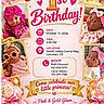 baby, children, birthday, birthday_invitation, pink, gold, balloons, crown, hearts, bows, princess, portrait, collage, infant, smiling, party, celebration, decorative, text, screenshot