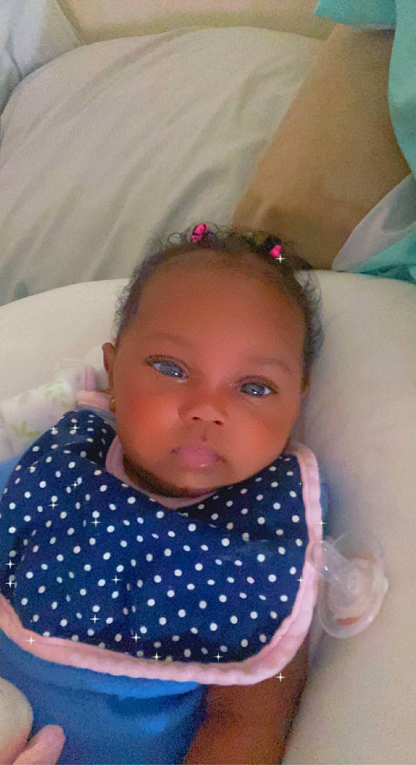 Kenleigh is registered to the contest to win money with this photo: baby, baby_toddler_clothing, cheek, eye, eyebrow, eyelash, face, hair, happy, head, iris, lip, mouth, nose, organ, person, pink, skin, sleeve, textile