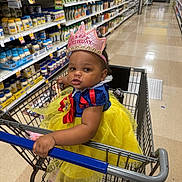 Ananda is registered to the contest to win money with this photo: accessories, child, clothing, face, female, food, girl, grocerystore, hat, head, indoors, jewelry, market, person, photography, portrait, shelf, shop, shoppingcart, sweets
