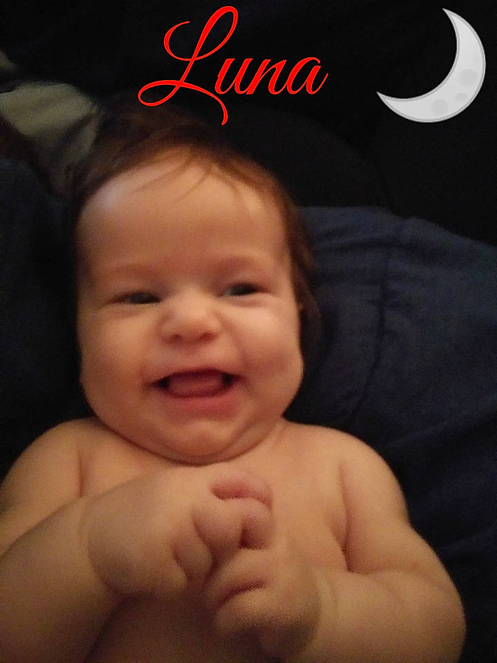 Luna joined the competition — help win amazing prizes! arm, baby, baby_making_funny_faces, cheek, child, chin, face, facial_expression, finger, forehead, hand, head, lip, mouth, muscle, nose, person, skin, smile, thumb