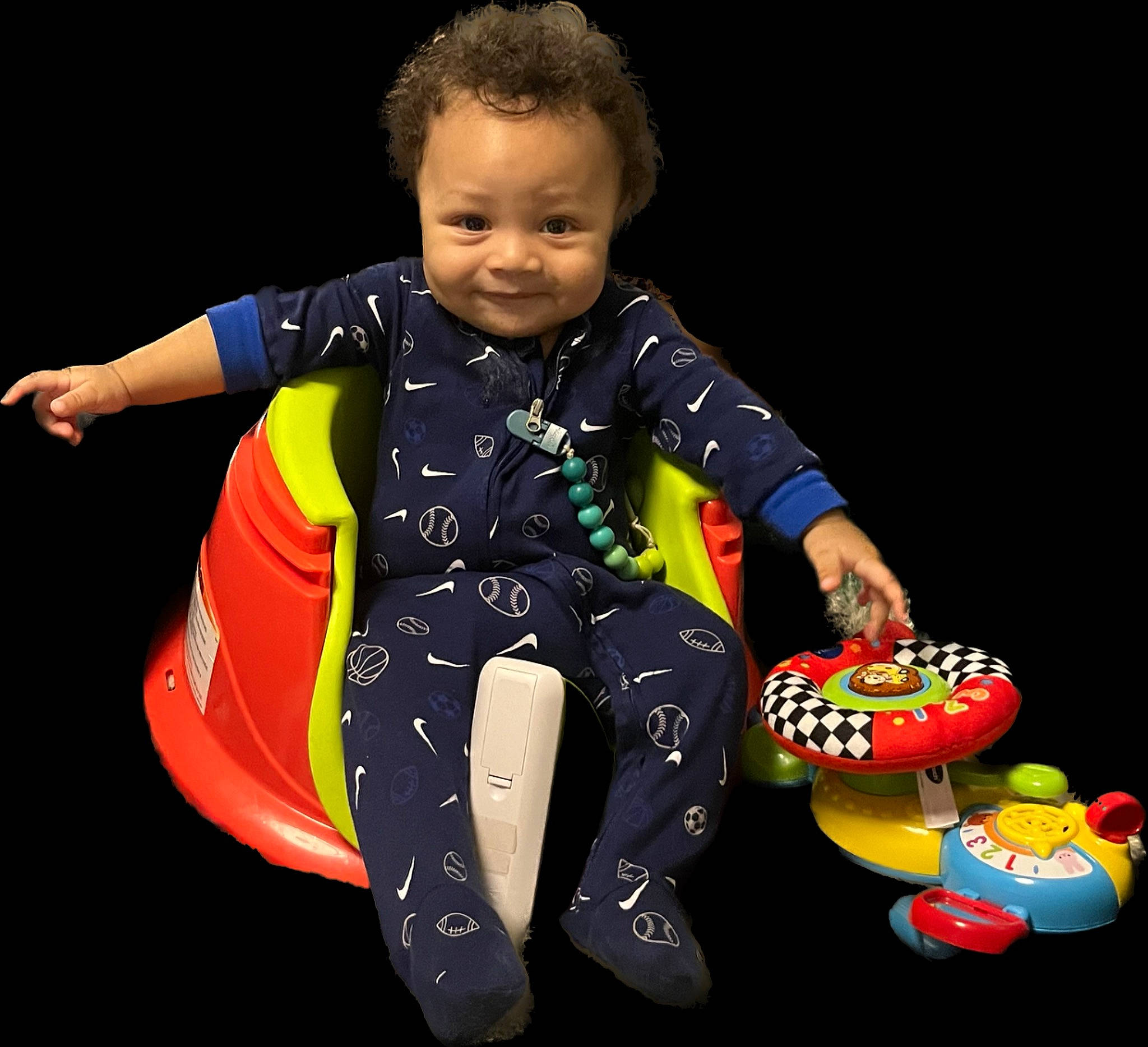 Brenton joined the competition — help win amazing prizes! baby, baby_toddler_clothing, carmine, child, entertainment, event, facial_expression, fun, happy, pattern, performing_arts, person, recreation, sitting, sleeve, smile, toddler