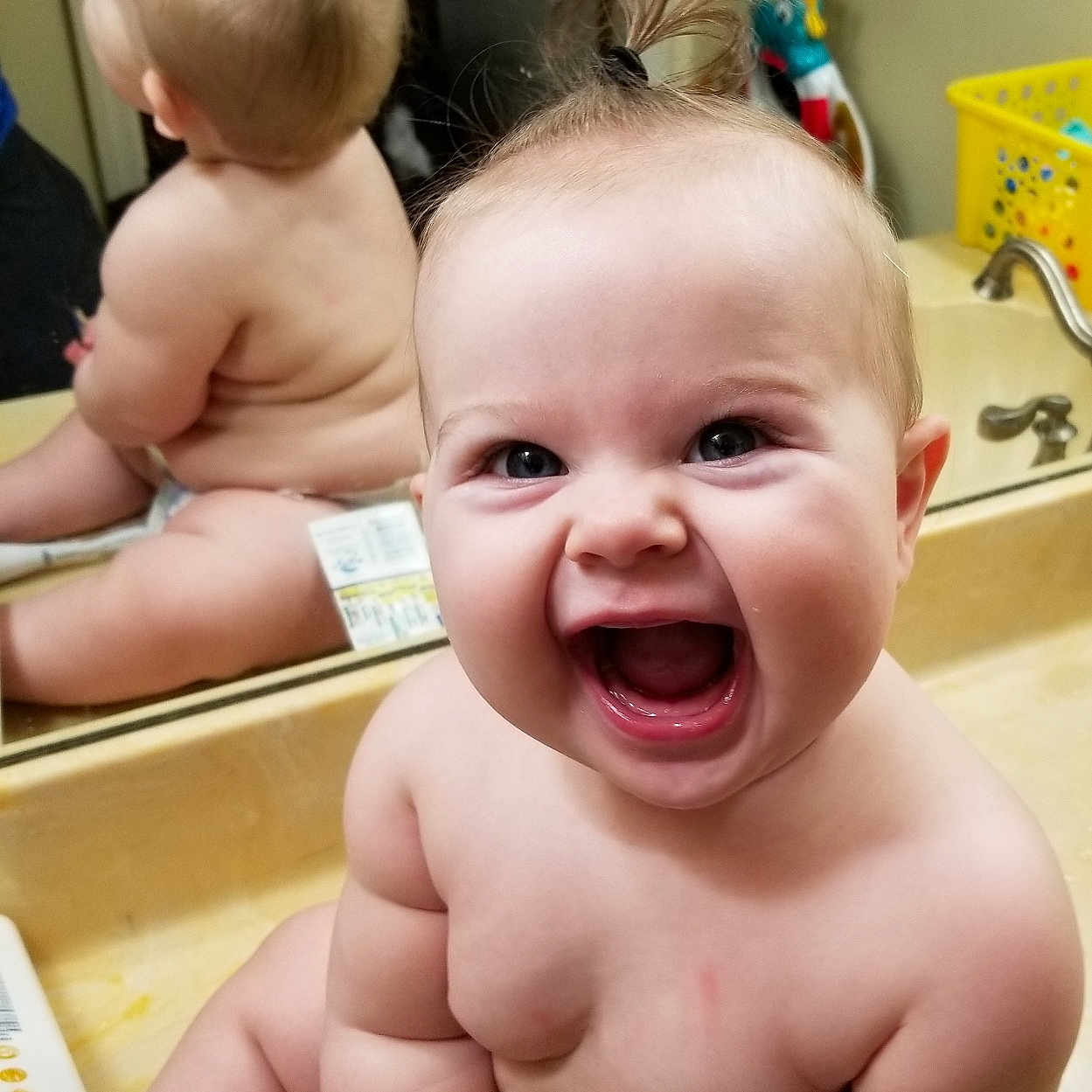 Adrienne joined the competition — help win amazing prizes! cheek, child, chin, finger, forehead, hand, infant, laughter, mouth, muscle, person, skin, smile, toddler