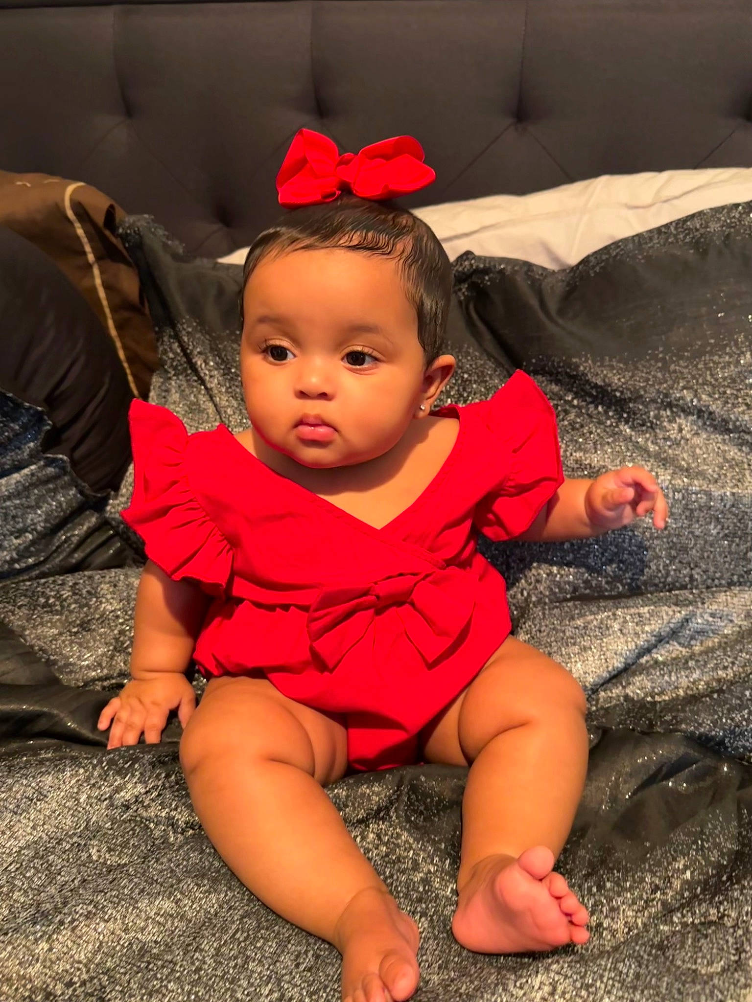 Zuri joined the competition — help win amazing prizes! baby_toddler_clothing, chin, comfort, dress, eye, face, flash_photography, fun, hairstyle, happy, head, iris, leg, lip, neck, person, pink, skin, textile, thigh