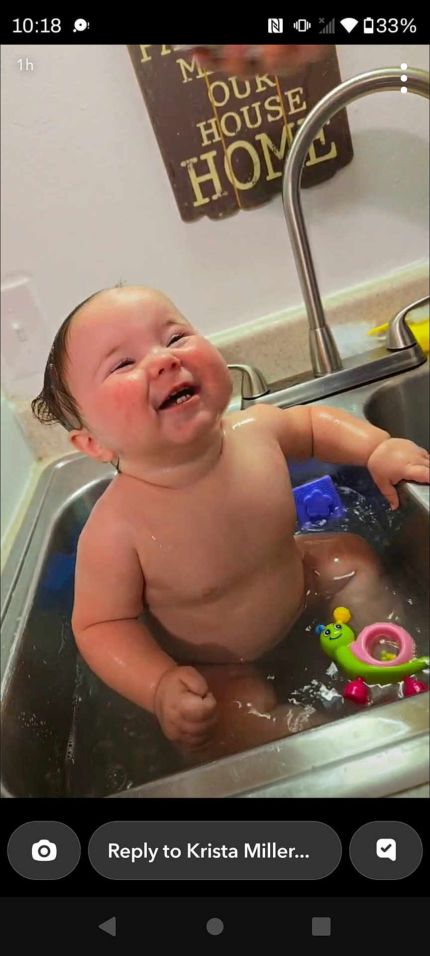 Michelle joined the competition — help win amazing prizes! architecture, baby, babylaughing, bathing, bathtub, building, crying, face, happy, head, hospital, laughing, person, photography, portrait, sad, smile, tub