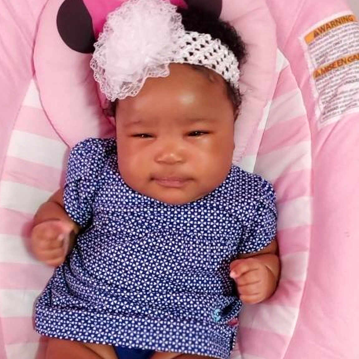 Sierra Marie Lowe is registered to the contest to win money with this photo: baby, baby_products, baby_toddler_clothing, child, clothing, design, fashion_accessory, hair_accessory, headband, headgear, headpiece, pattern, person, pink, product, toddler