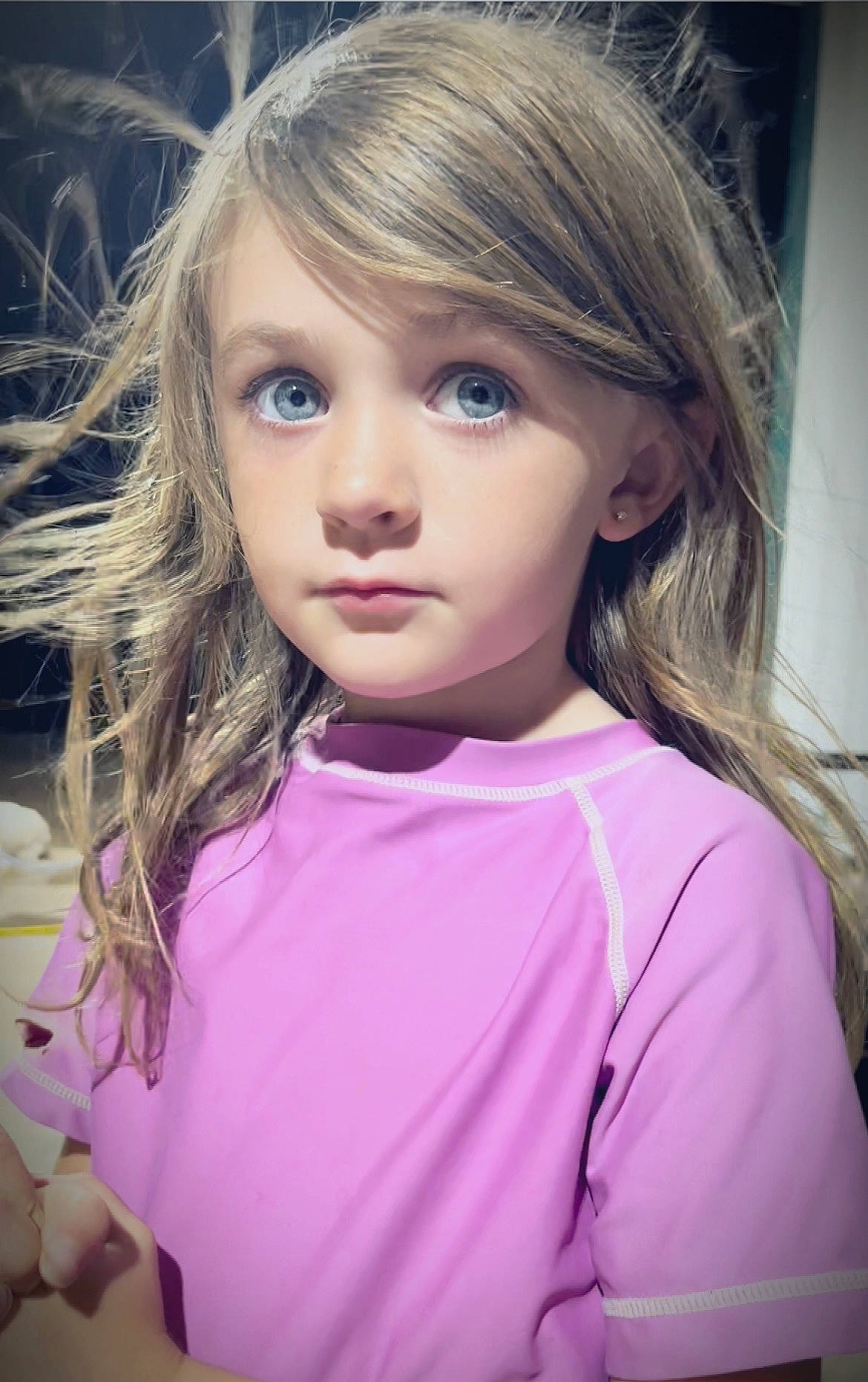 Charli is registered to the contest to win money with this photo: bangs, barbie, doll, dress, eyelash, face, flash_photography, hair, hairstyle, happy, iris, jaw, layered_hair, lip, organ, outerwear, person, pink, skin, step_cutting