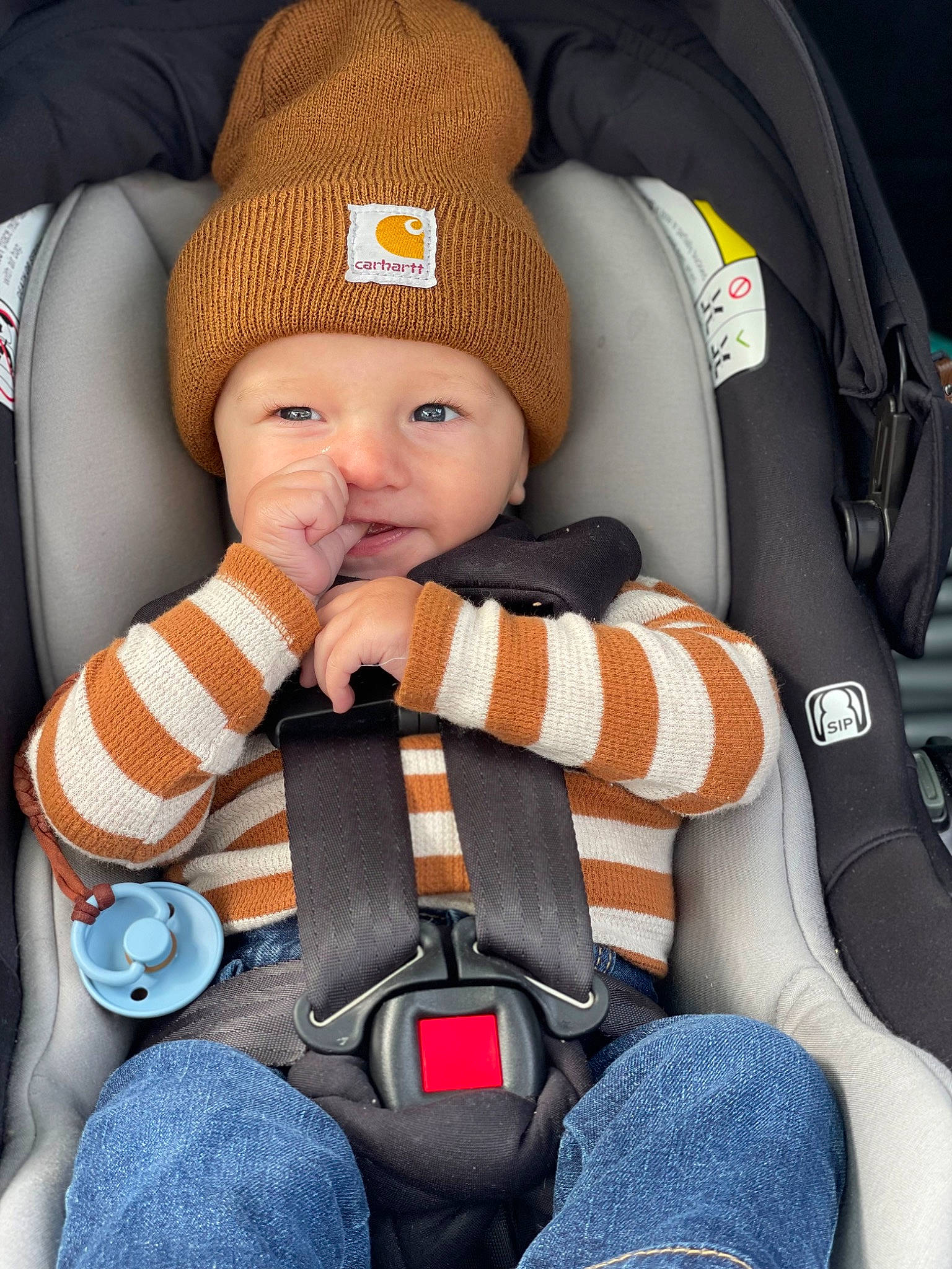 Brody joined the competition — help win amazing prizes! auto_part, baby, baby_carriage, baby_in_car_seat, baby_products, baby_safety, baby_toddler_clothing, car_seat, car_seat_cover, child, comfort, head_restraint, headwear, person, product, seat_belt, sitting, sleeve, toddler, white