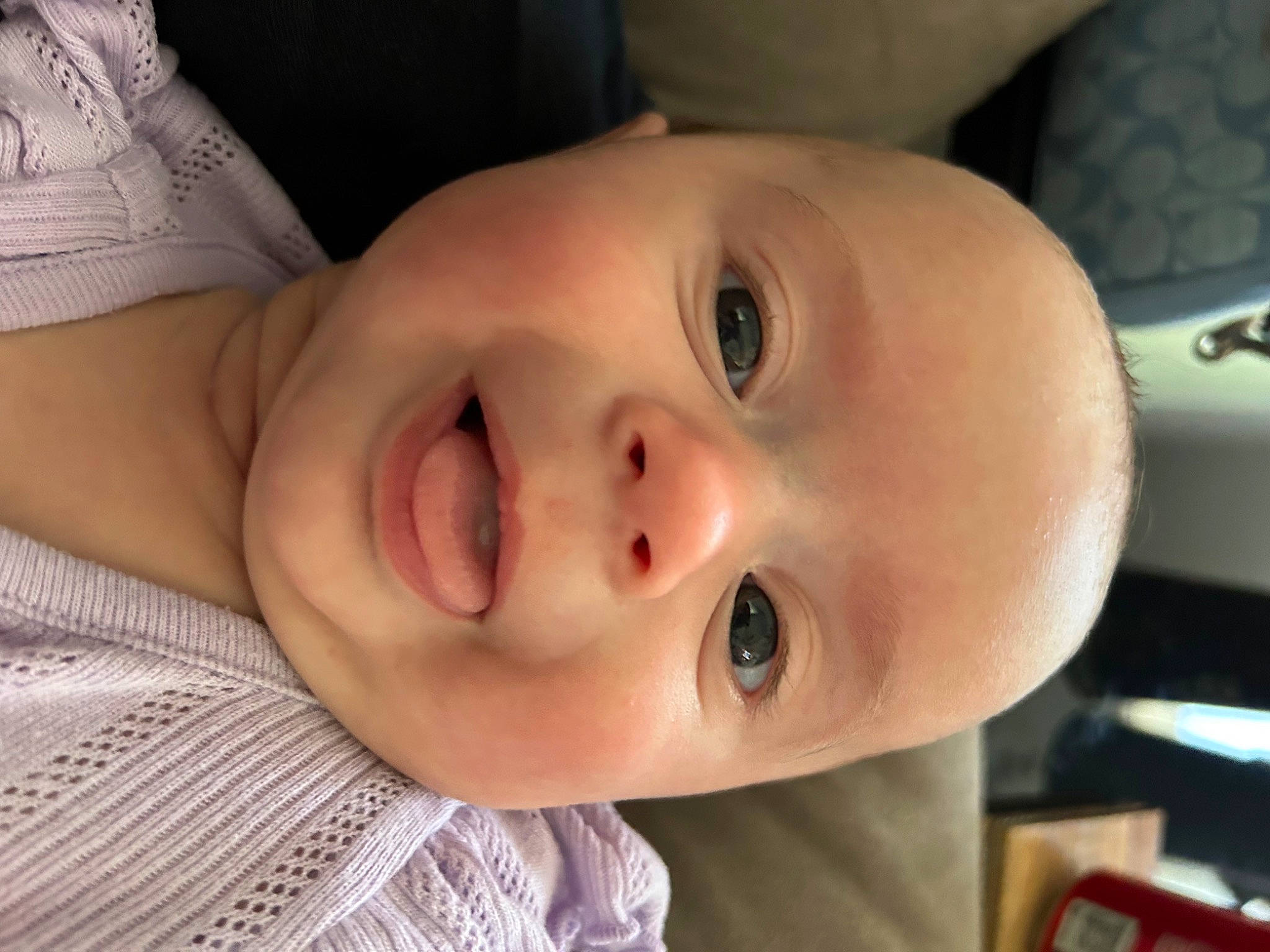 Oaklee joined the competition — help win amazing prizes! baby, baby_toddler_clothing, cheek, child, close_up, ear, eyebrow, eyelash, forehead, fun, happy, iris, lip, mouth, nose, person, portrait_photography, skin, smile, throat
