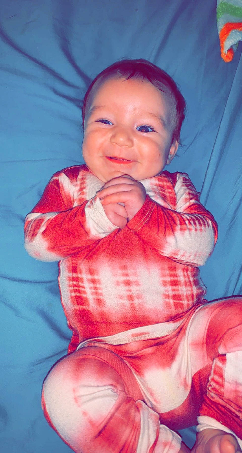 Kaylee joined the competition — help win amazing prizes! arm, baby_toddler_clothing, cheek, chin, comfort, finger, hand, happy, human_body, iris, lip, mouth, nose, orange, organ, person, pink, skin, sleeve, smile