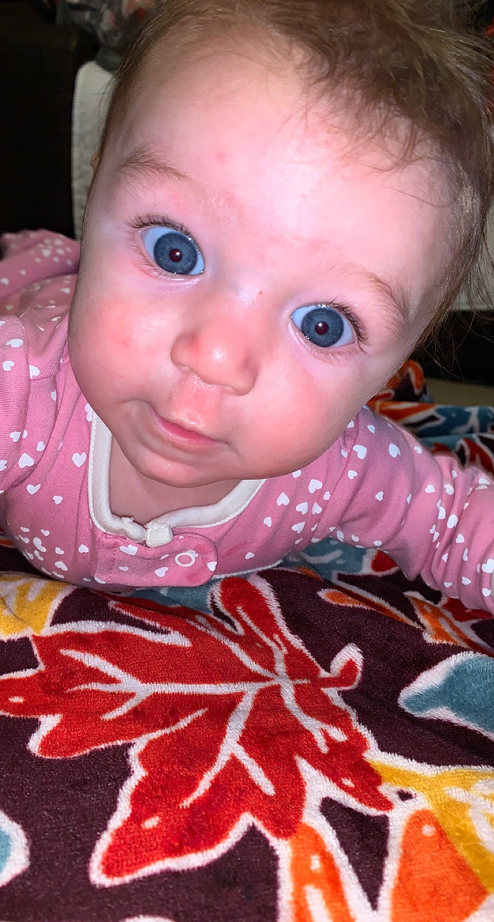 Kaylee joined the competition — help win amazing prizes! baby, baby_toddler_clothing, beauty, cheek, child, dress, eyelash, finger, human_body, iris, lip, mouth, nose, organ, pattern, person, pink, product, skin, toddler