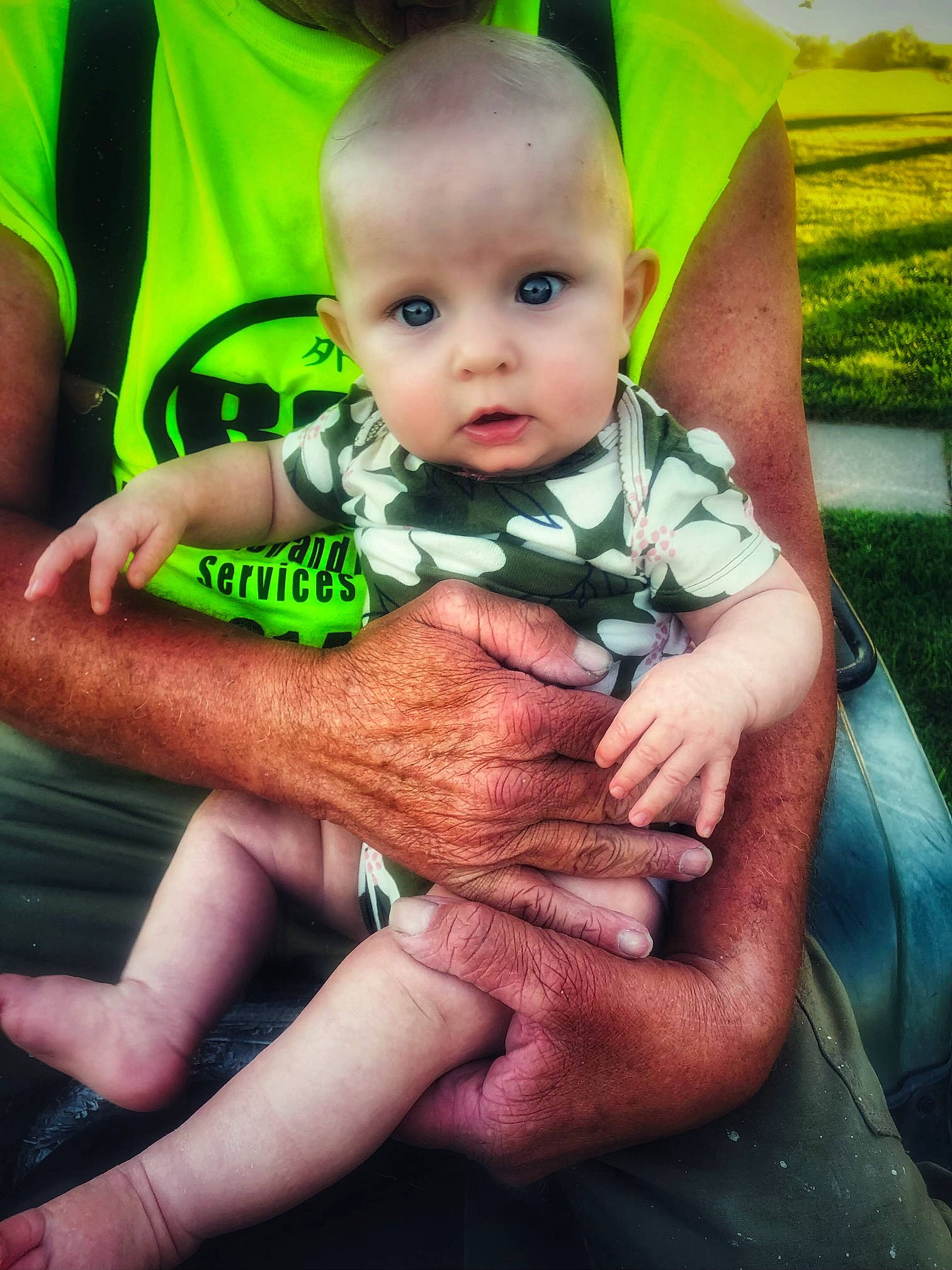 Veyda joined the competition — help win amazing prizes! abdomen, baby, baby_toddler_clothing, chest, child, finger, gesture, grass, hand, happy, head, mouth, nail, people_in_nature, person, plant, shoulder, skin, thumb, toddler