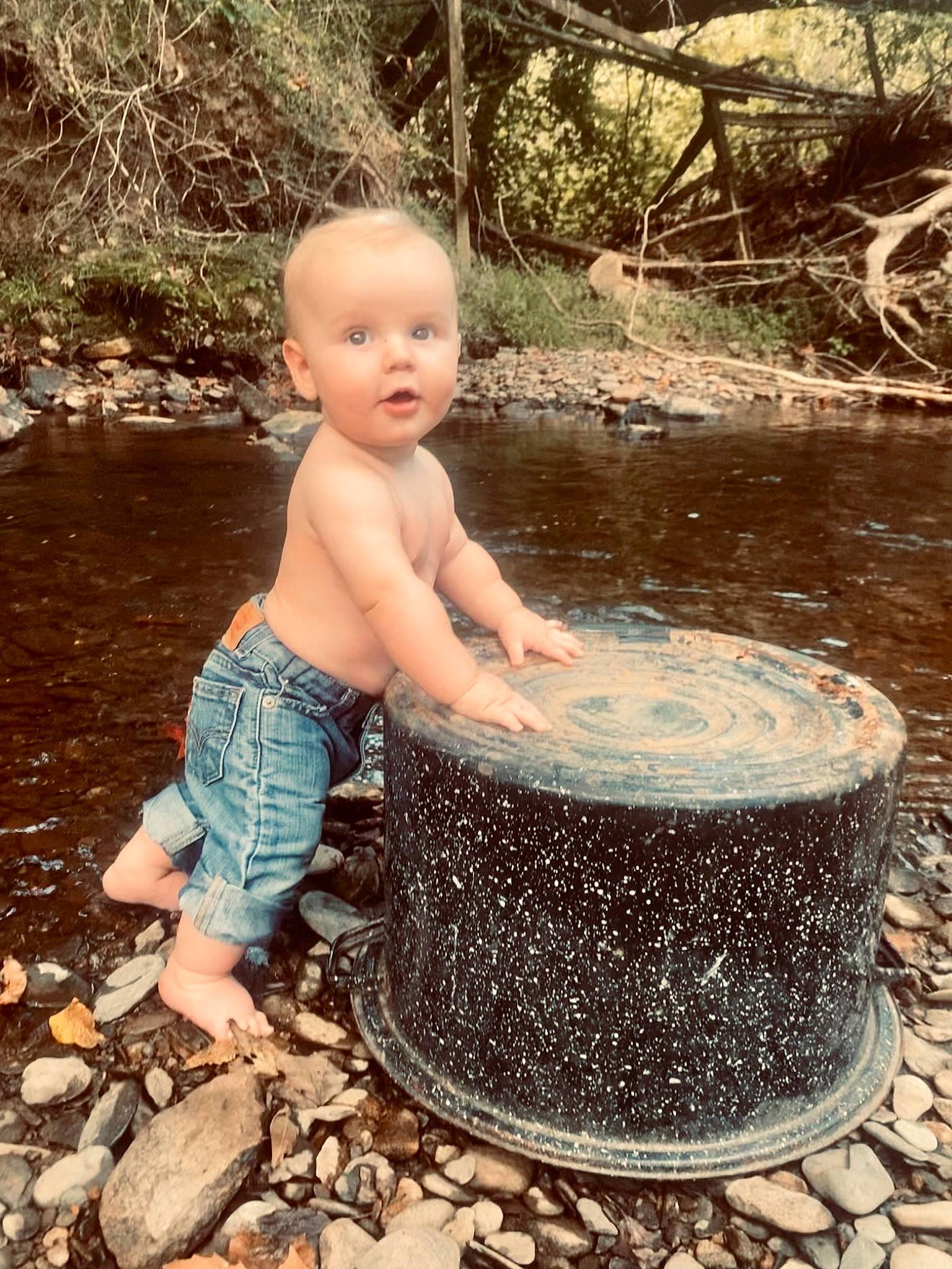 Stetson joined the competition — help win amazing prizes! automotive_tire, beauty, botany, fun, grass, hand, leg, leisure, people_in_nature, person, plant, recreation, smile, toddler, tree, trunk, vertebrate, water, water_feature, watercourse