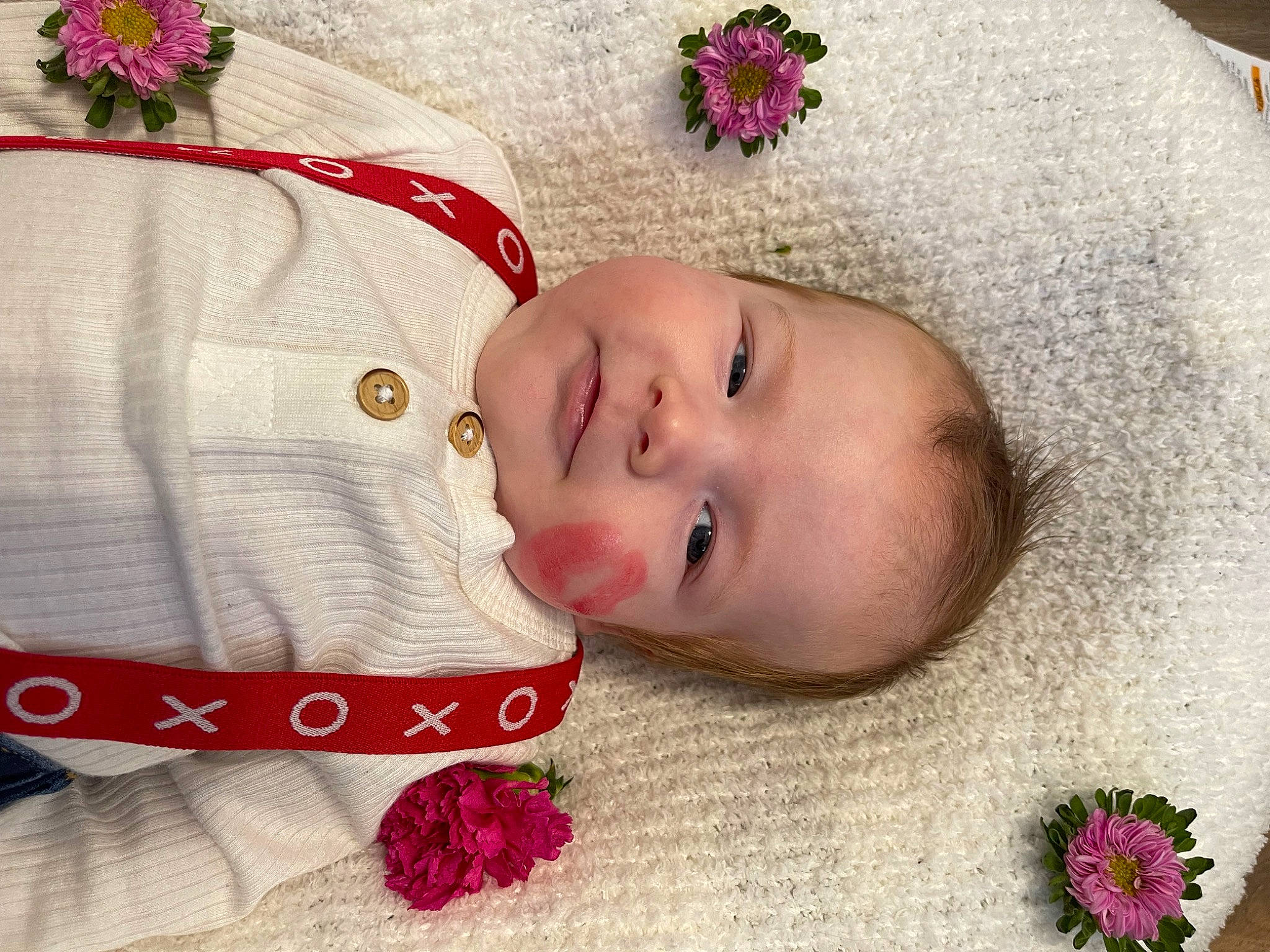 Sutton joined the competition — help win amazing prizes! baby, baby_products, baby_toddler_clothing, cheek, child, eye, face, happy, hat, head, headgear, lip, pattern, person, pink, red, skin, smile, textile, toddler