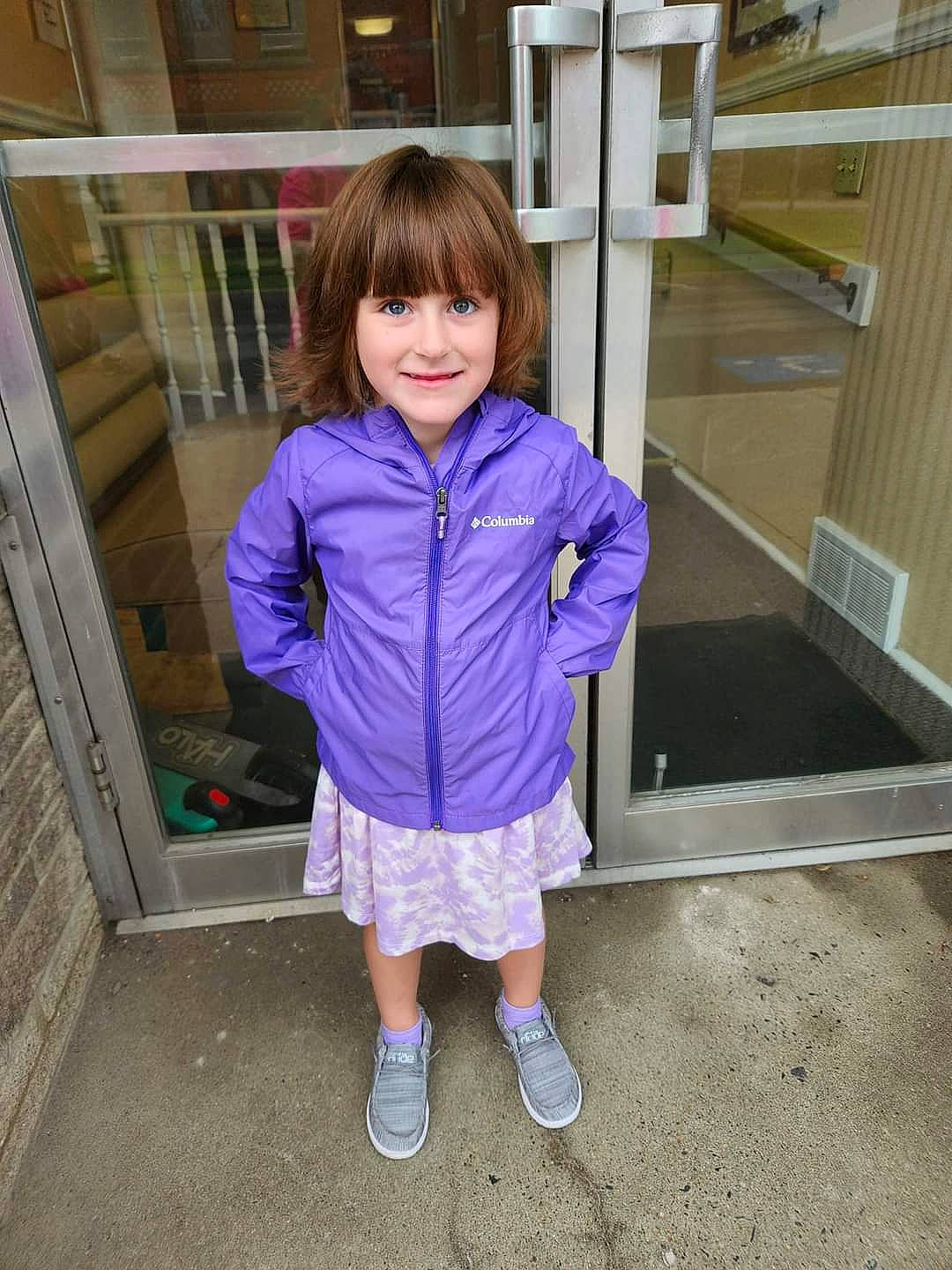 Kinslee Rae is registered to the contest to win money with this photo: baby_toddler_clothing, child, electric_blue, flooring, fun, human_leg, joy, magenta, pattern, person, play, purple, sleeve, smile, standing, sweatpant, toddler, vacation, violet, wood